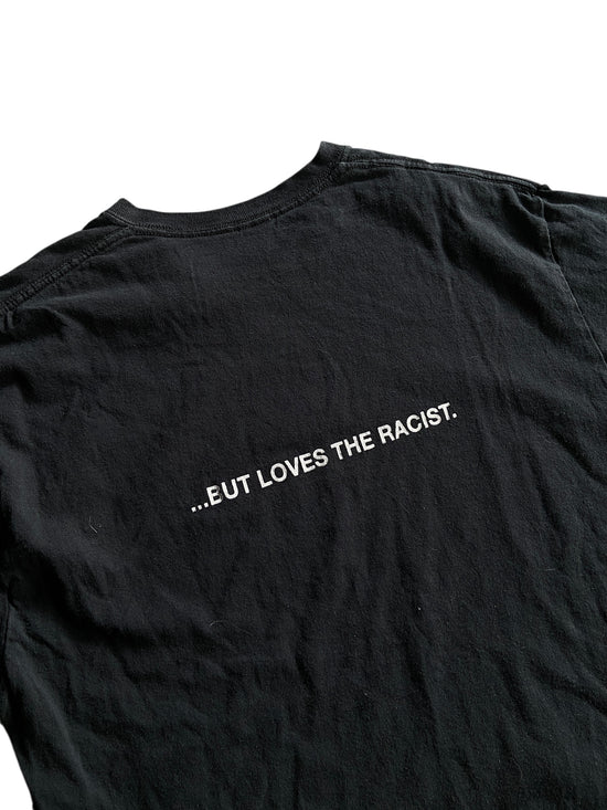 VTG Jesus Hates Racism Text Tee Sz M