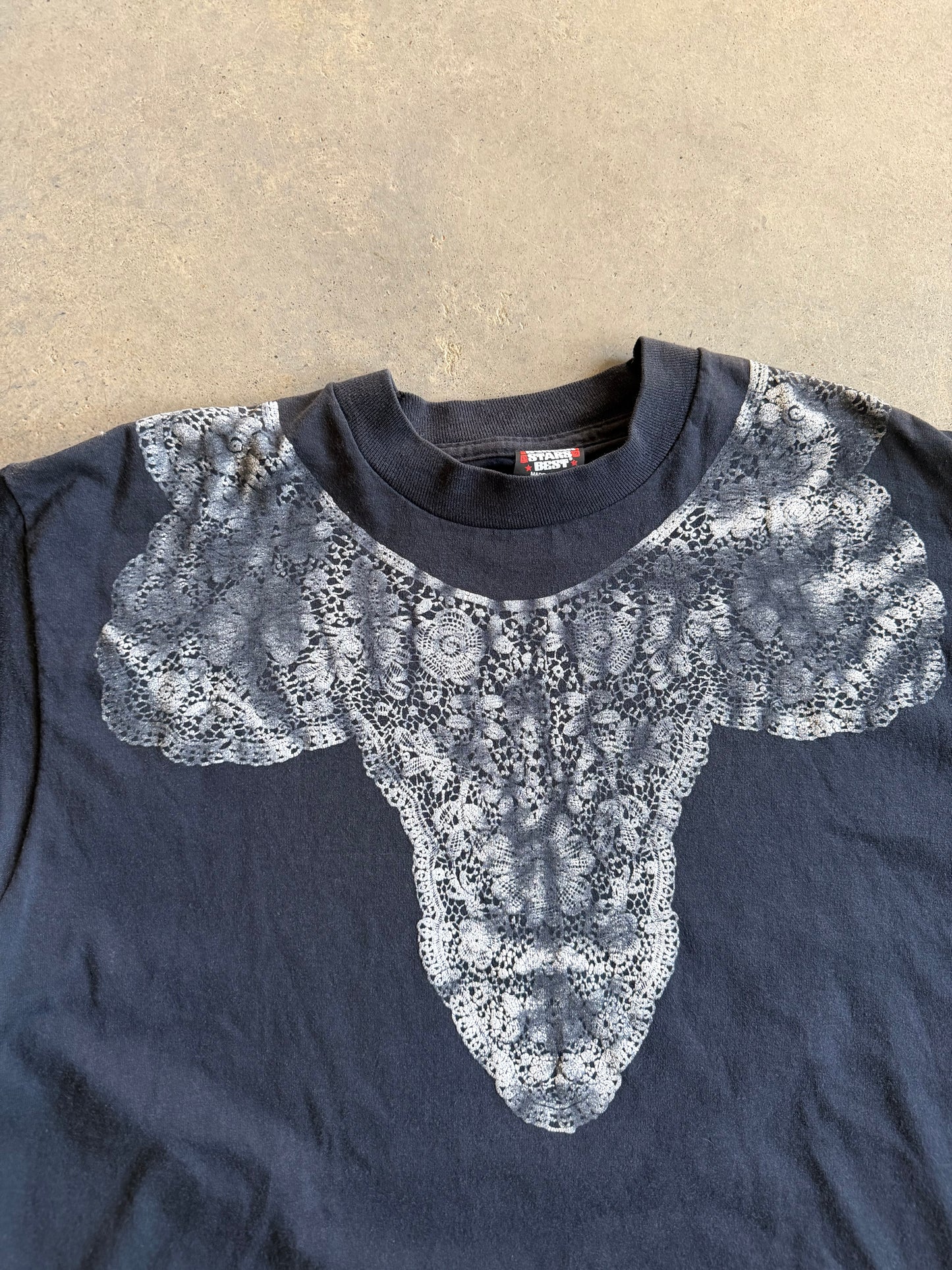 VTG Lace Print Tee Sz L