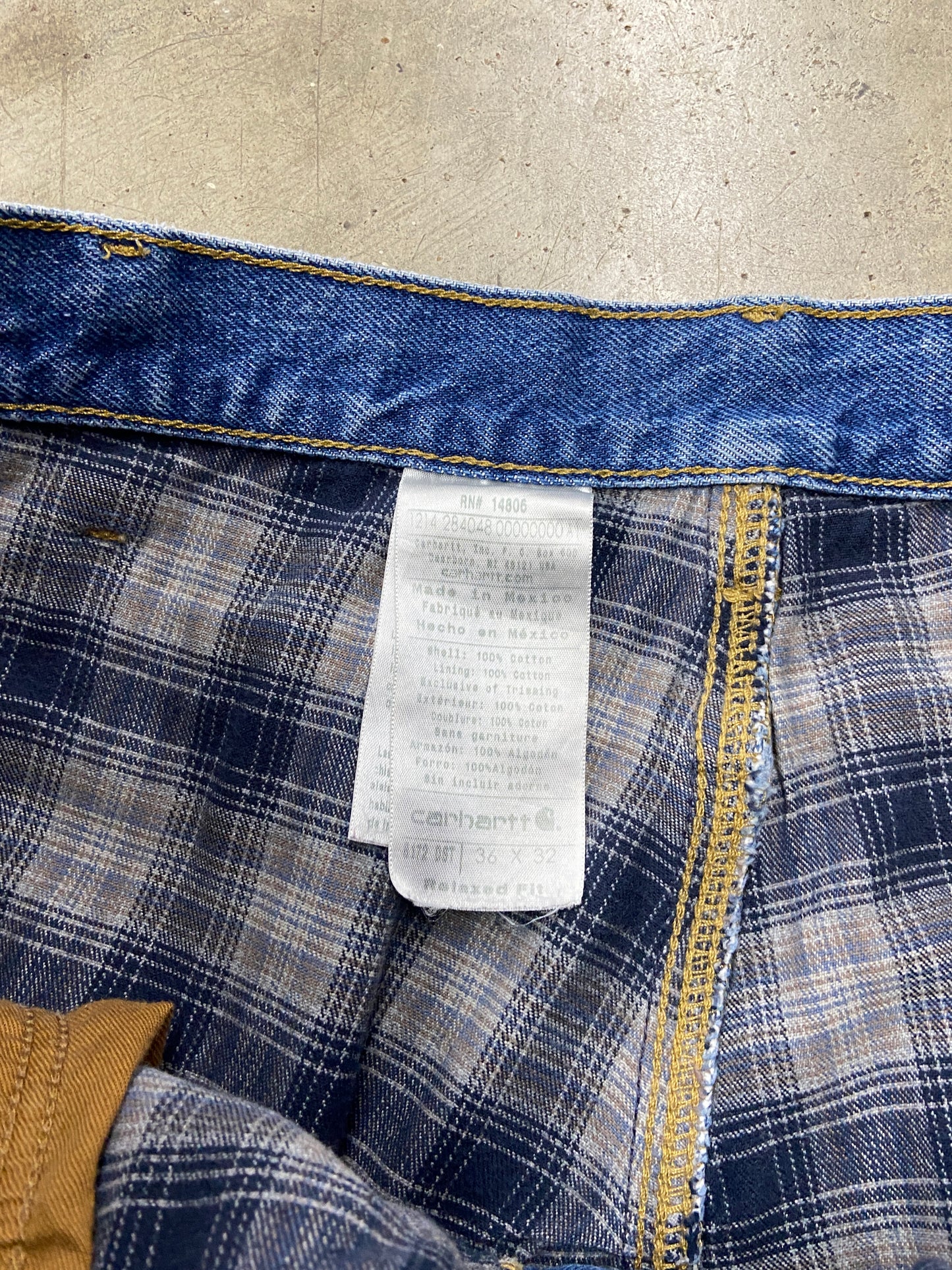 Carhartt Flannel Line Denim Jeans Sz 36x30