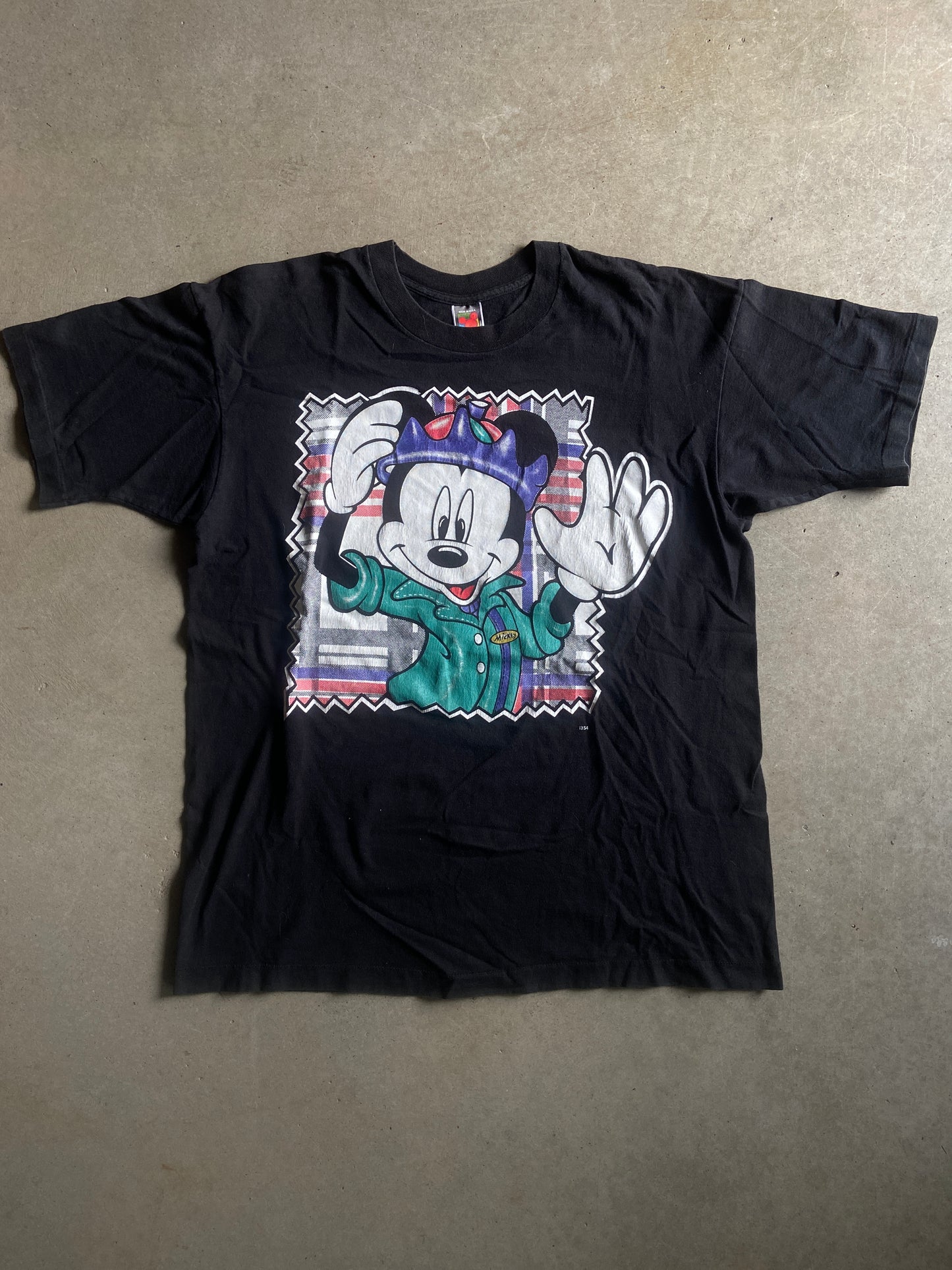 VTG Mickey Mouse Green Shirt Sz L/XL