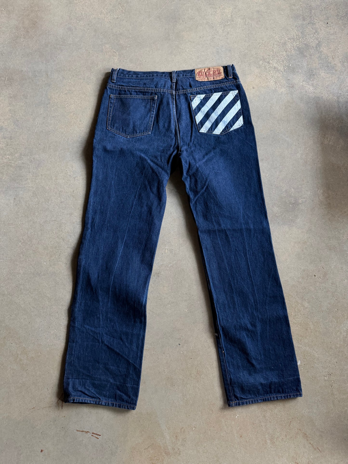 VTG Bape Bathing Ape Sad Face Jeans Sz 36x34