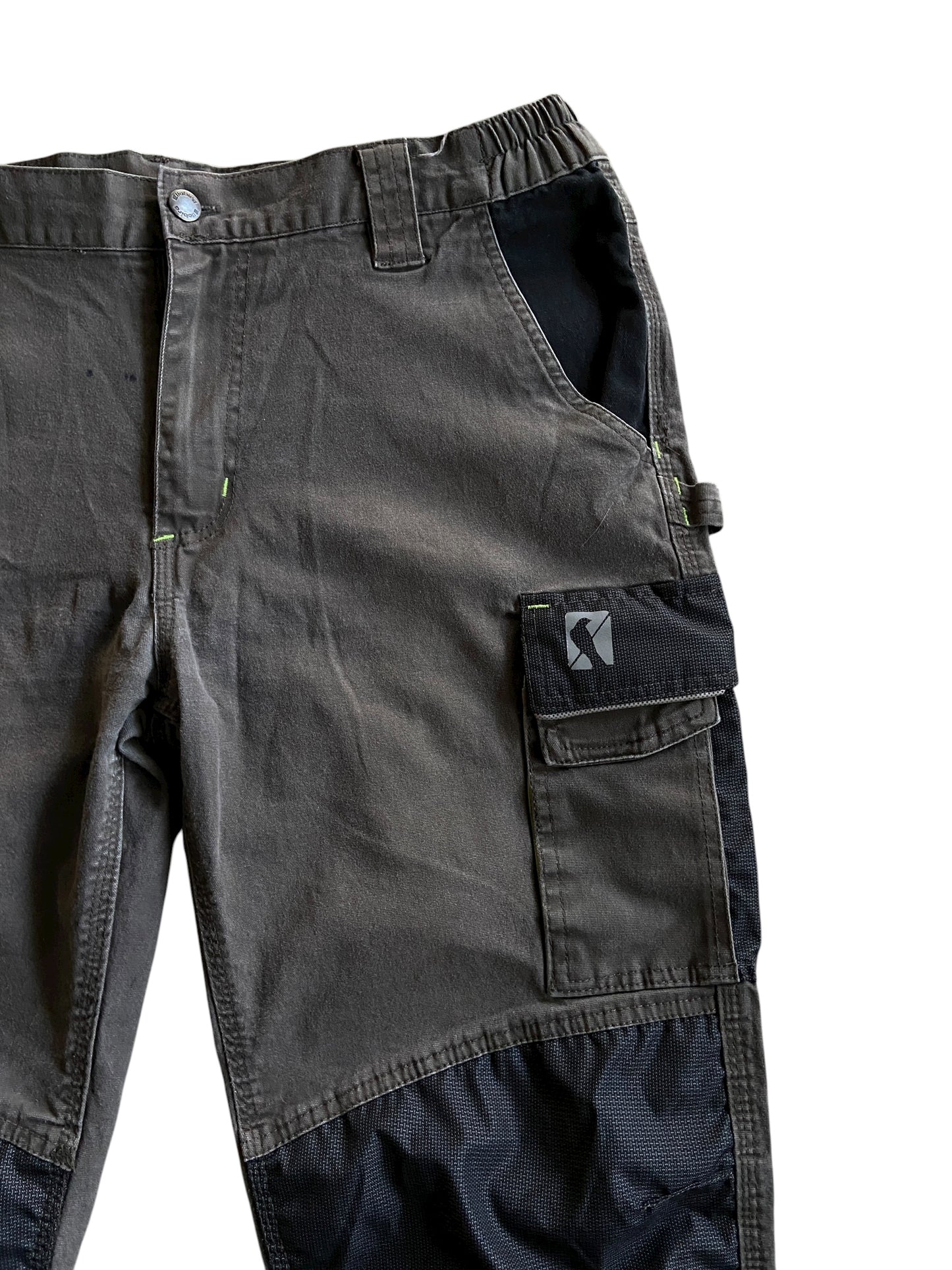 Y2K Ellobird Gray/Green Tech Pants Sz 34x29