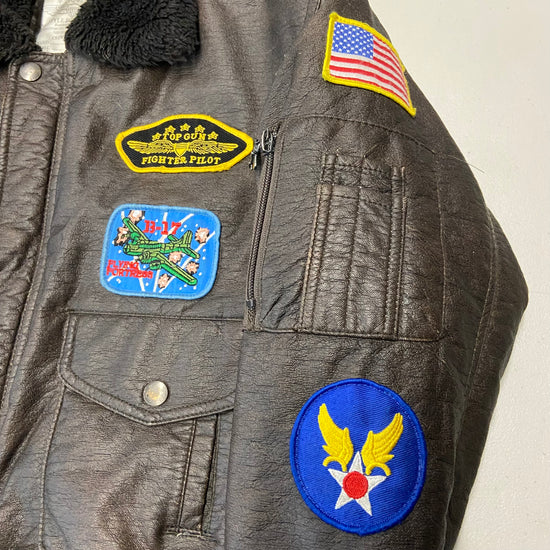 VTG Kids Top Gun Aviator Jacket Sz Yth L