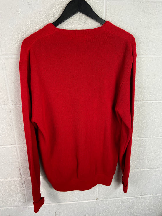 VTG Challenger Red Cardigan Sweater Sz L