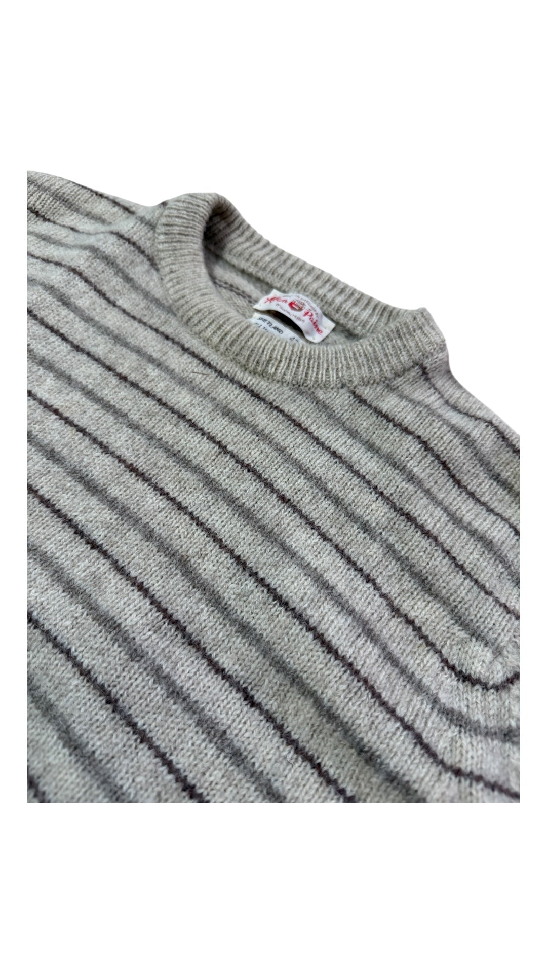 VTG Alan Paine Striped Shetland Wool Sweater Sz Med