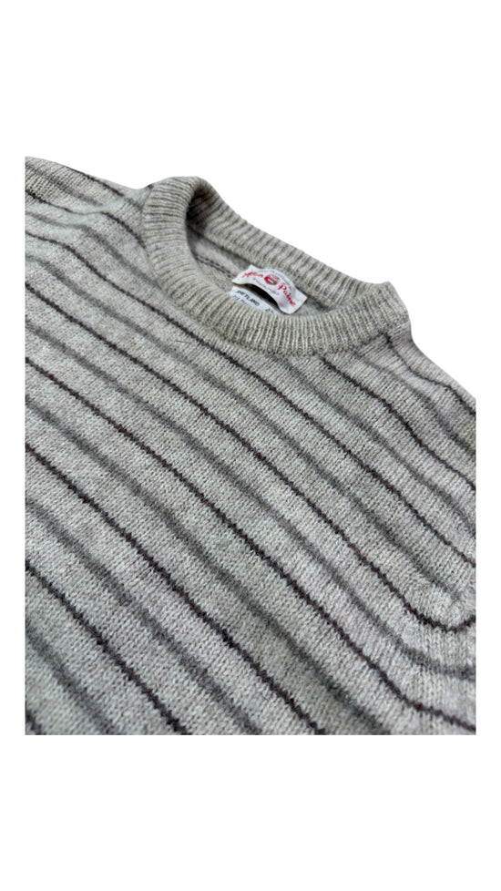 VTG Alan Paine Striped Shetland Wool Sweater Sz Med