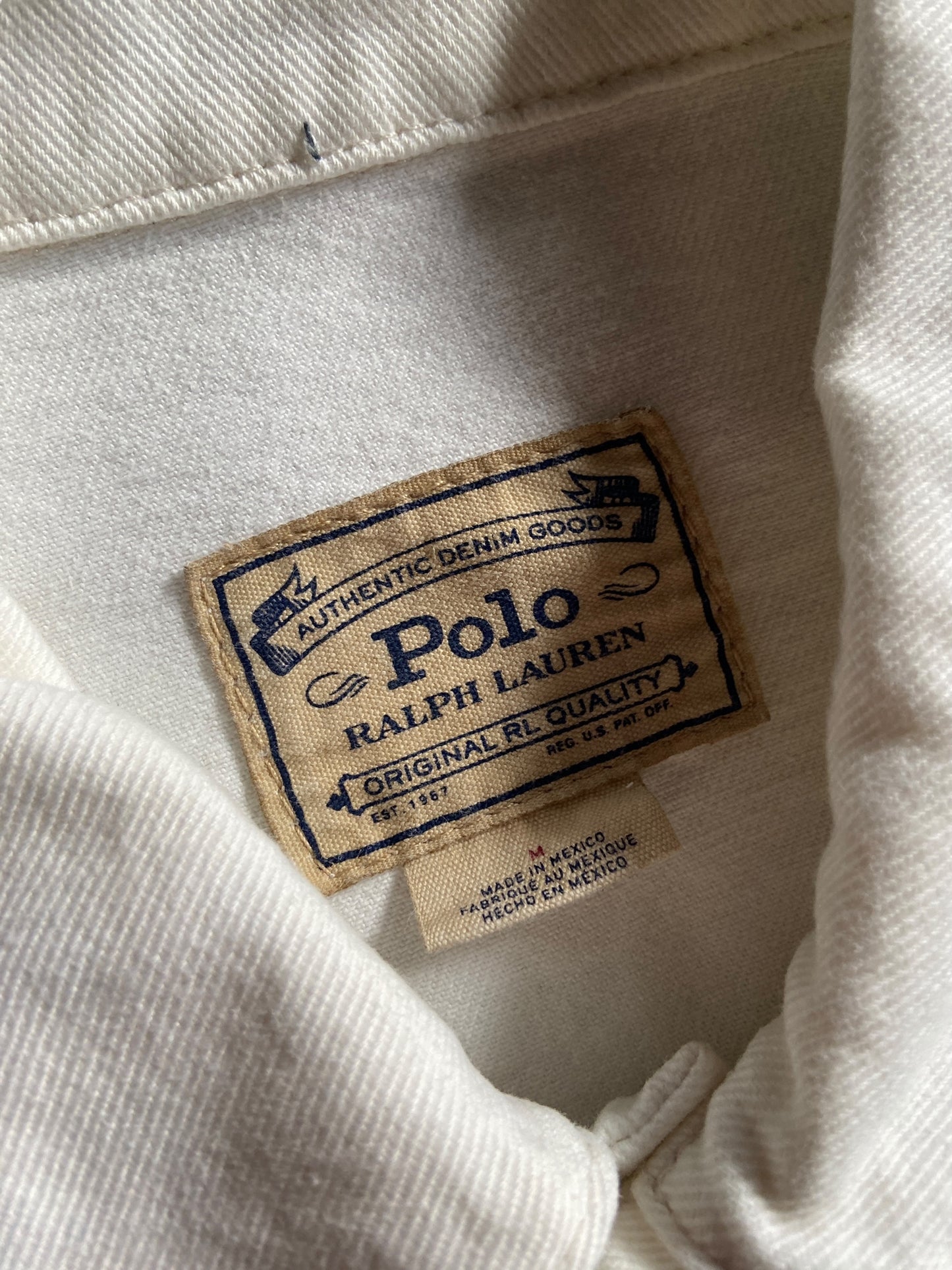 Polo Ralph Lauren Yacht Club Challenge White Denim Jacket Sz Med