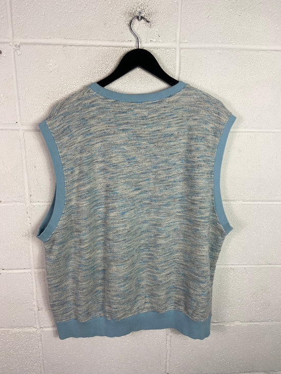 Preowned Stussy Baby Blue Knitted Sweater Vest Sz XXL