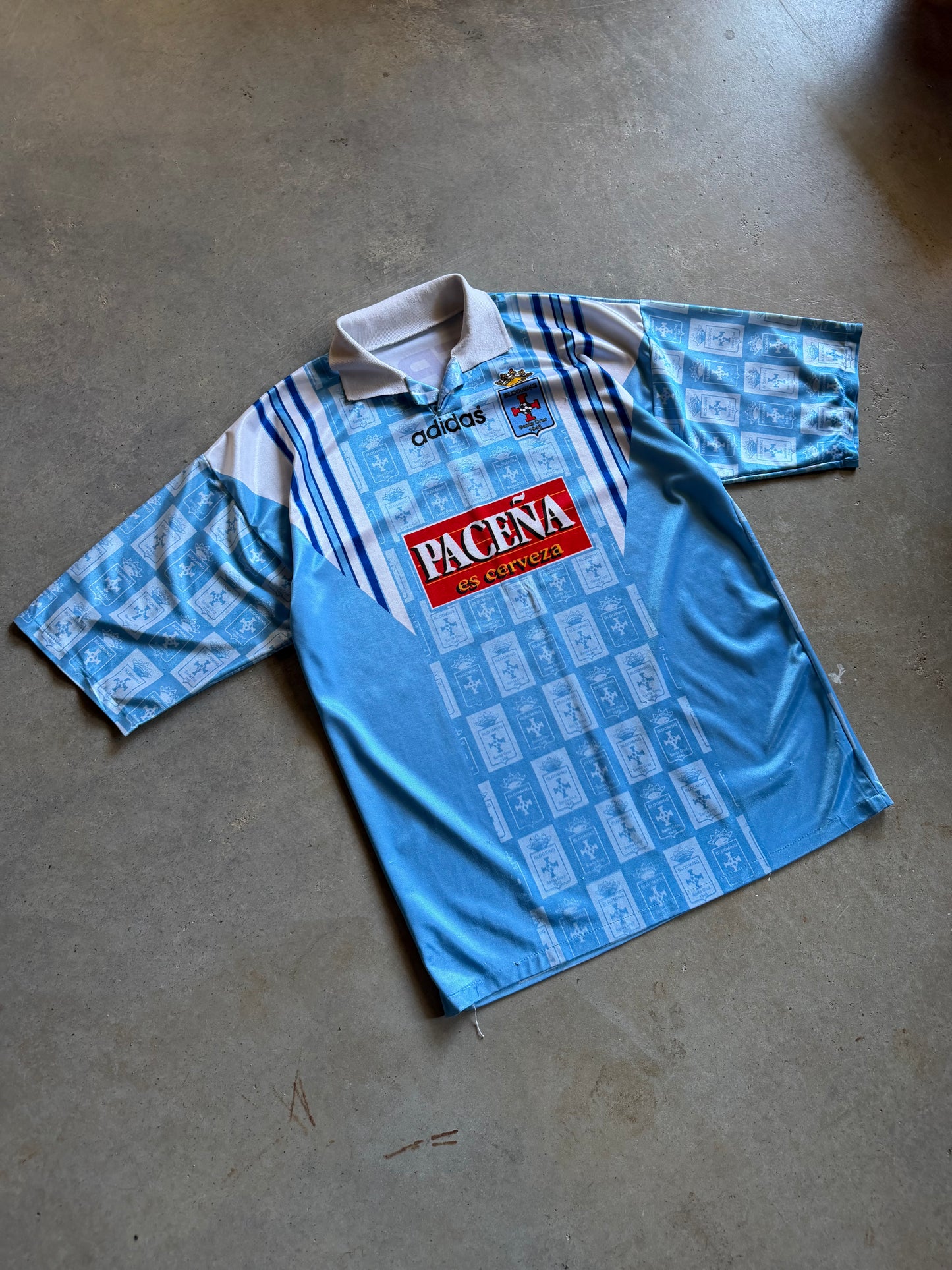 VTG Club Blooming Santa Cruz Adidas Pacena Es Cerveze Soccer Jersey Sz L/XL