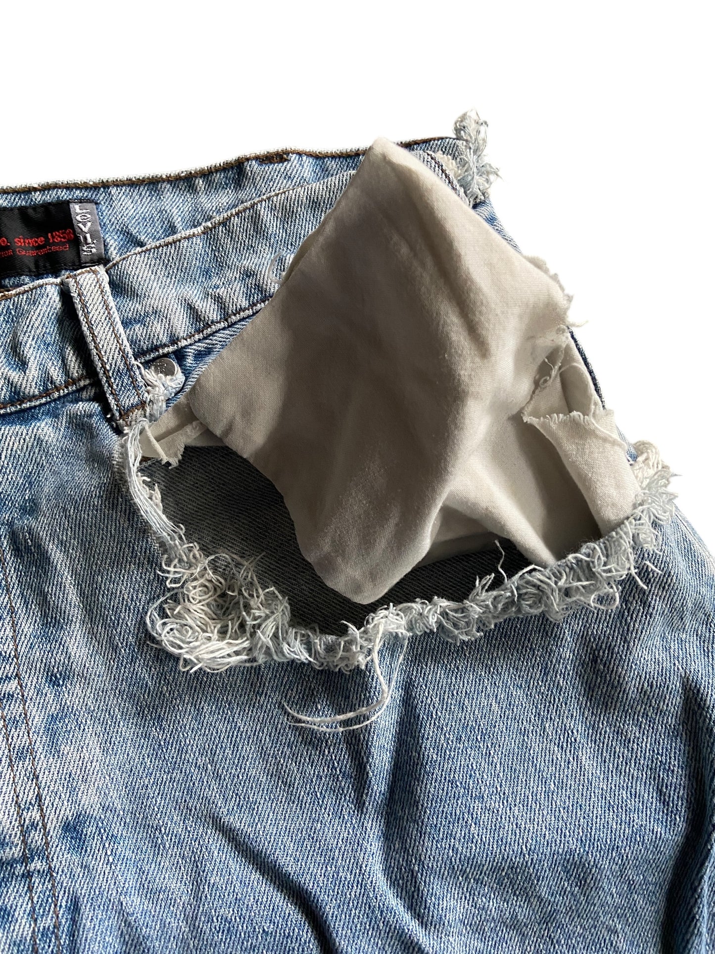 VTG Levis Silvertab Loos Thrashed Denim Jeans Sz 33x32