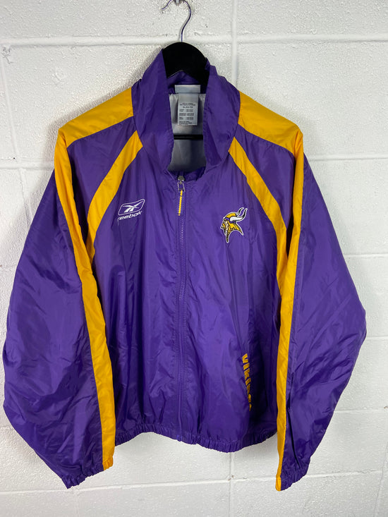 VTG Reebok Minnesota Vikings Purple Track Jacket Sz XL