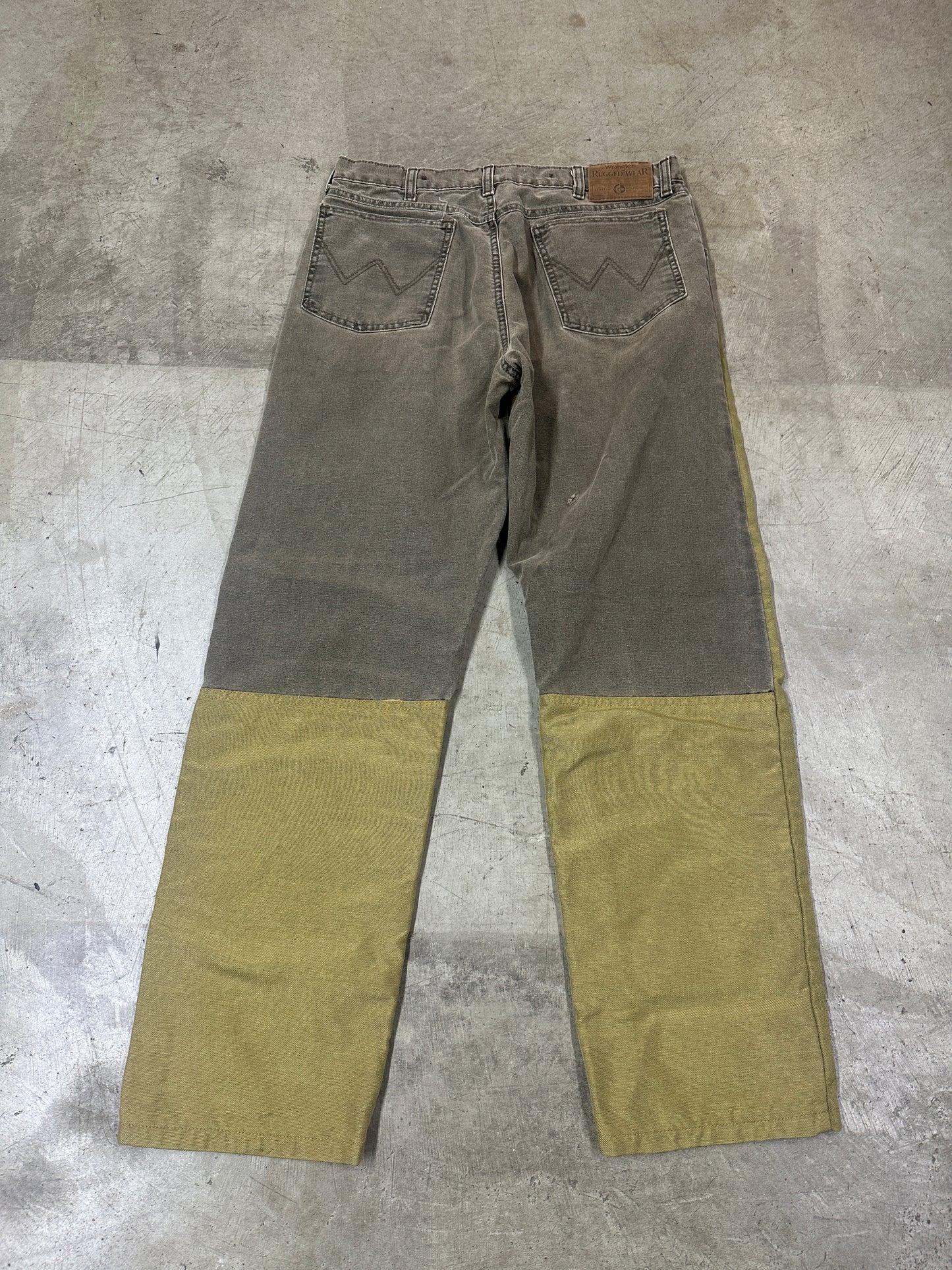 VTG Wrangler Double Knee Two Toned Pants Sz 32x30