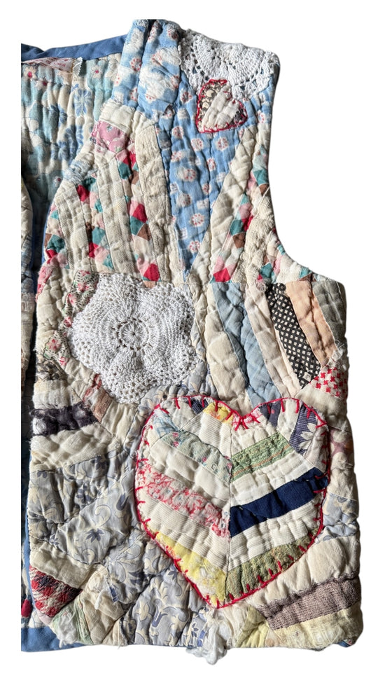 VTG Designs By Carol Patchwork Vest Sz Wmns M