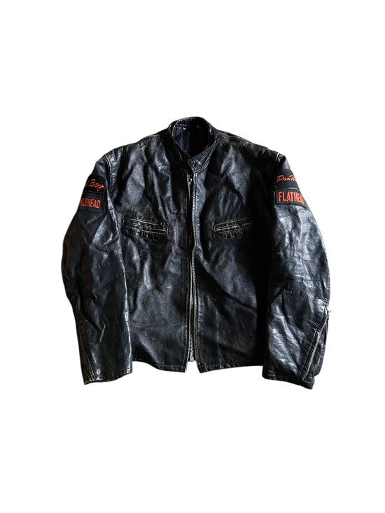 VTG Distressed Bad Boy Leather Motorcycle Jacket Sz L