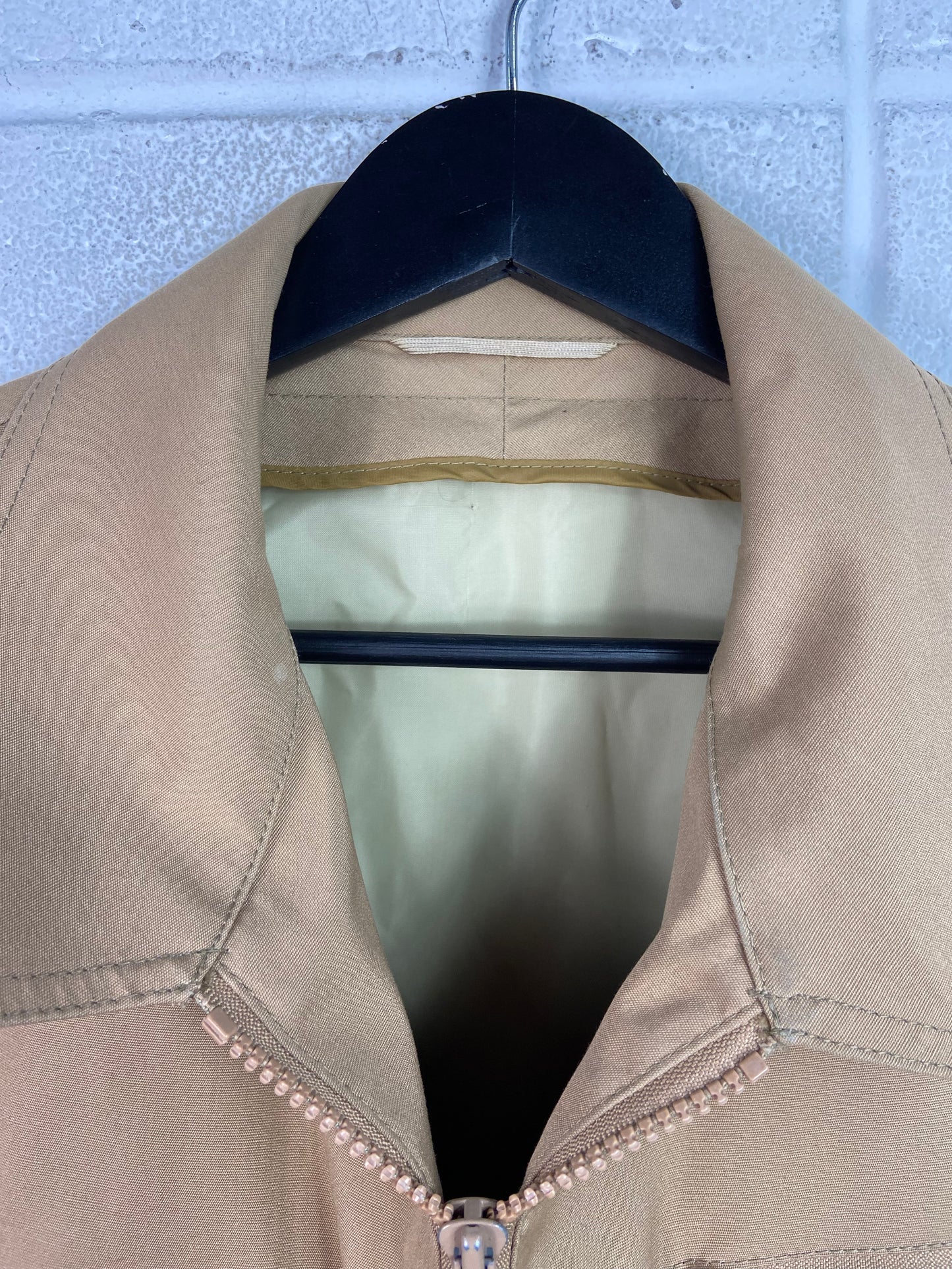 VTG Tan Long Work Jacket Sz L