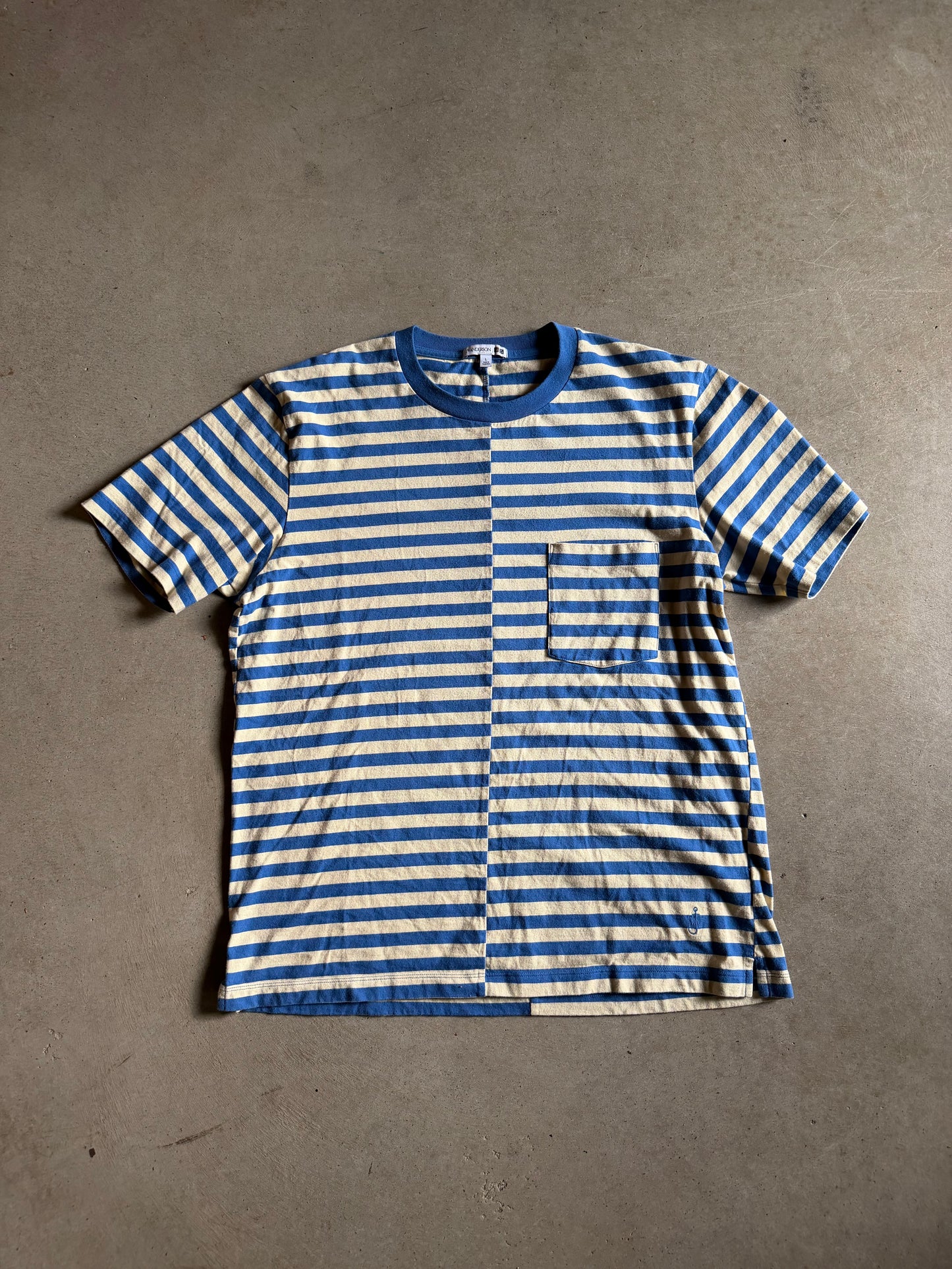 JW Anderson Uniqlo Blue Stripe Tee Sz L/XL