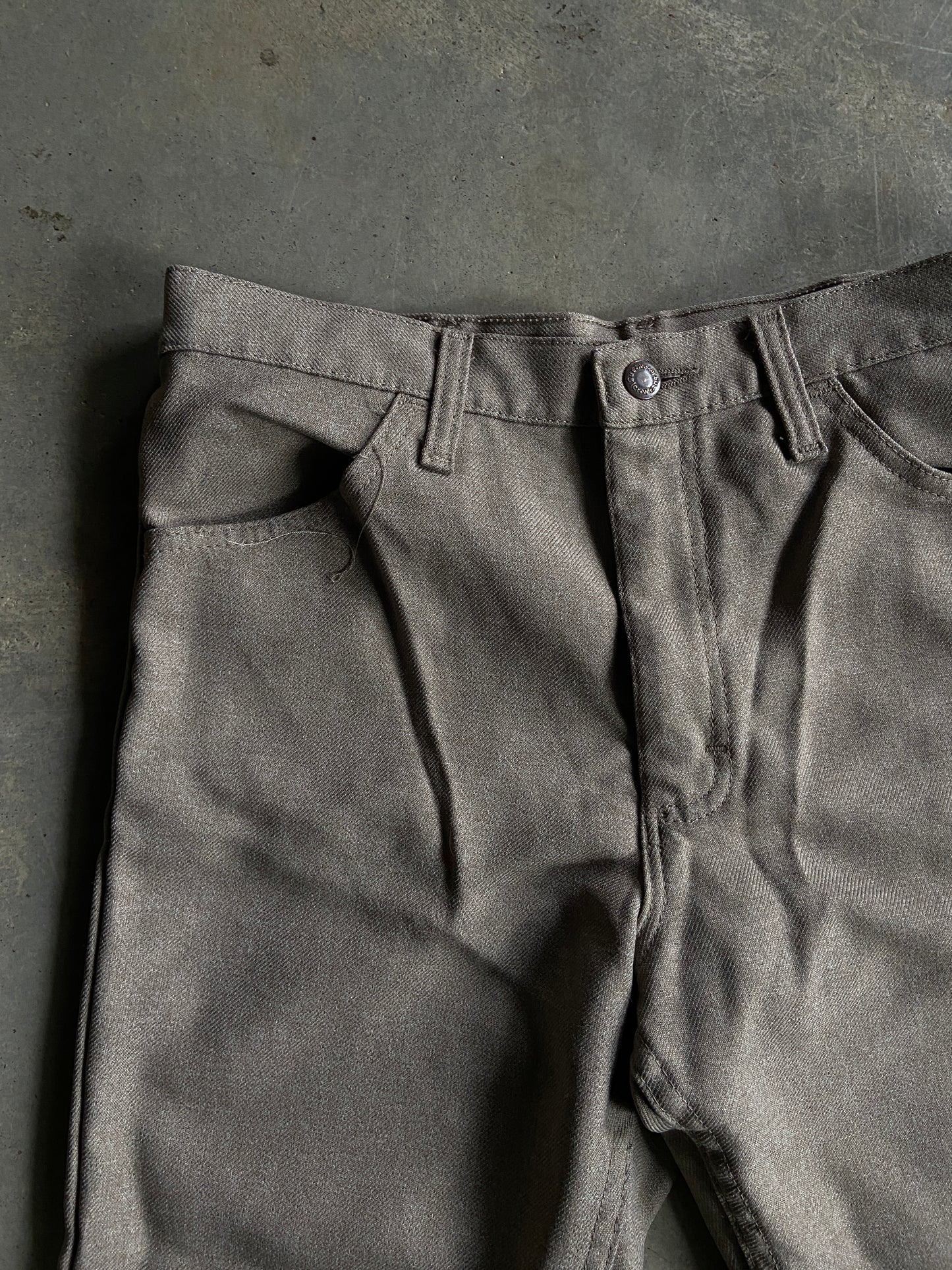 VTG Wrangler Grey/Brown Polyester Pants Sz 32x32