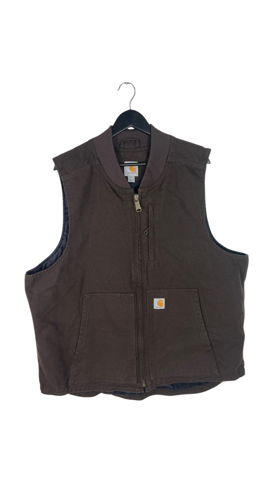 Carhartt Brown Quilted Work Vest Sz XL