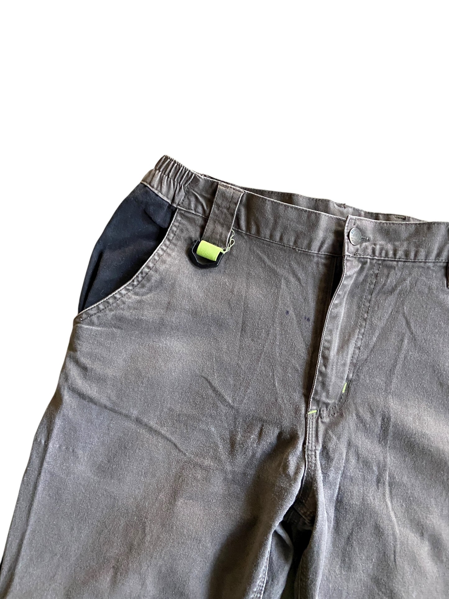 Y2K Ellobird Gray/Green Tech Pants Sz 34x29