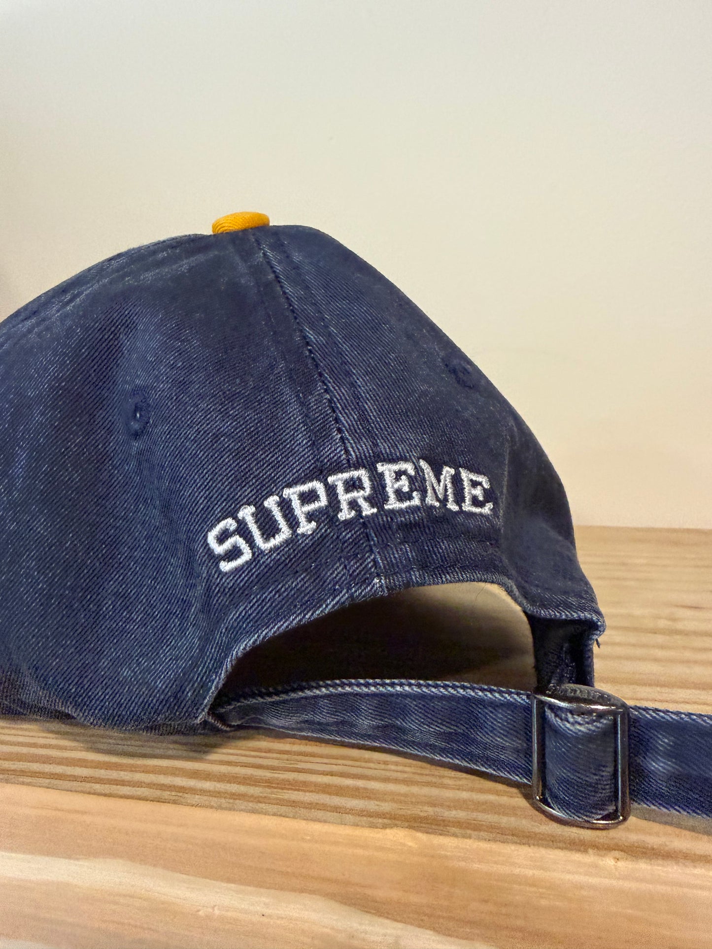 Supreme Pigment Coated 2 Tone S Logo 6 Panel Navy Hat