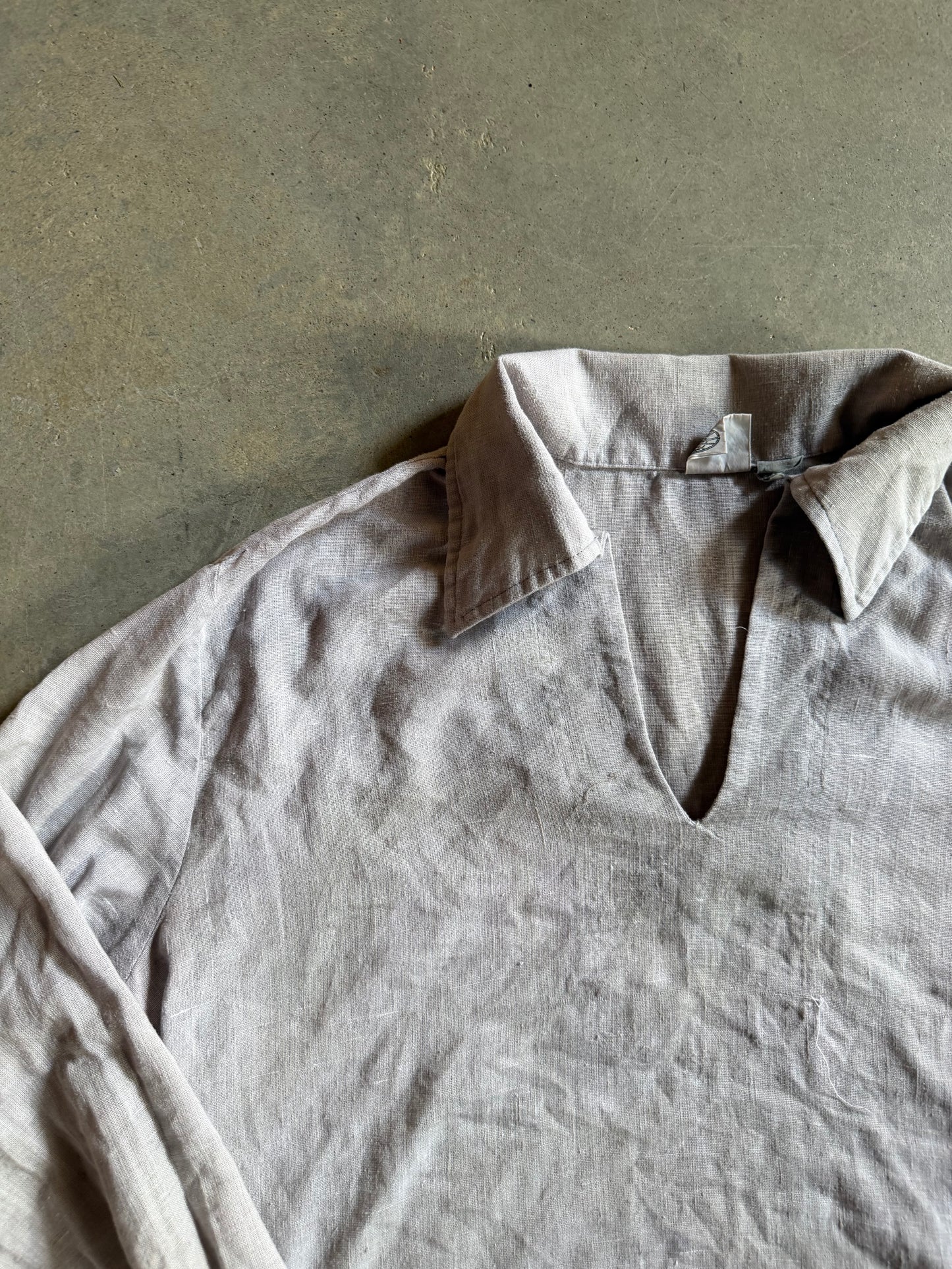 VTG Shirt Express Gray Collar Shirt Sz L