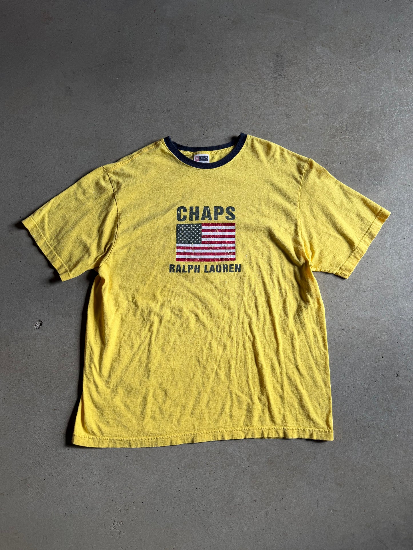 VTG Chaps Ralph Lauren USA Ringer Tee Sz XL/2XL