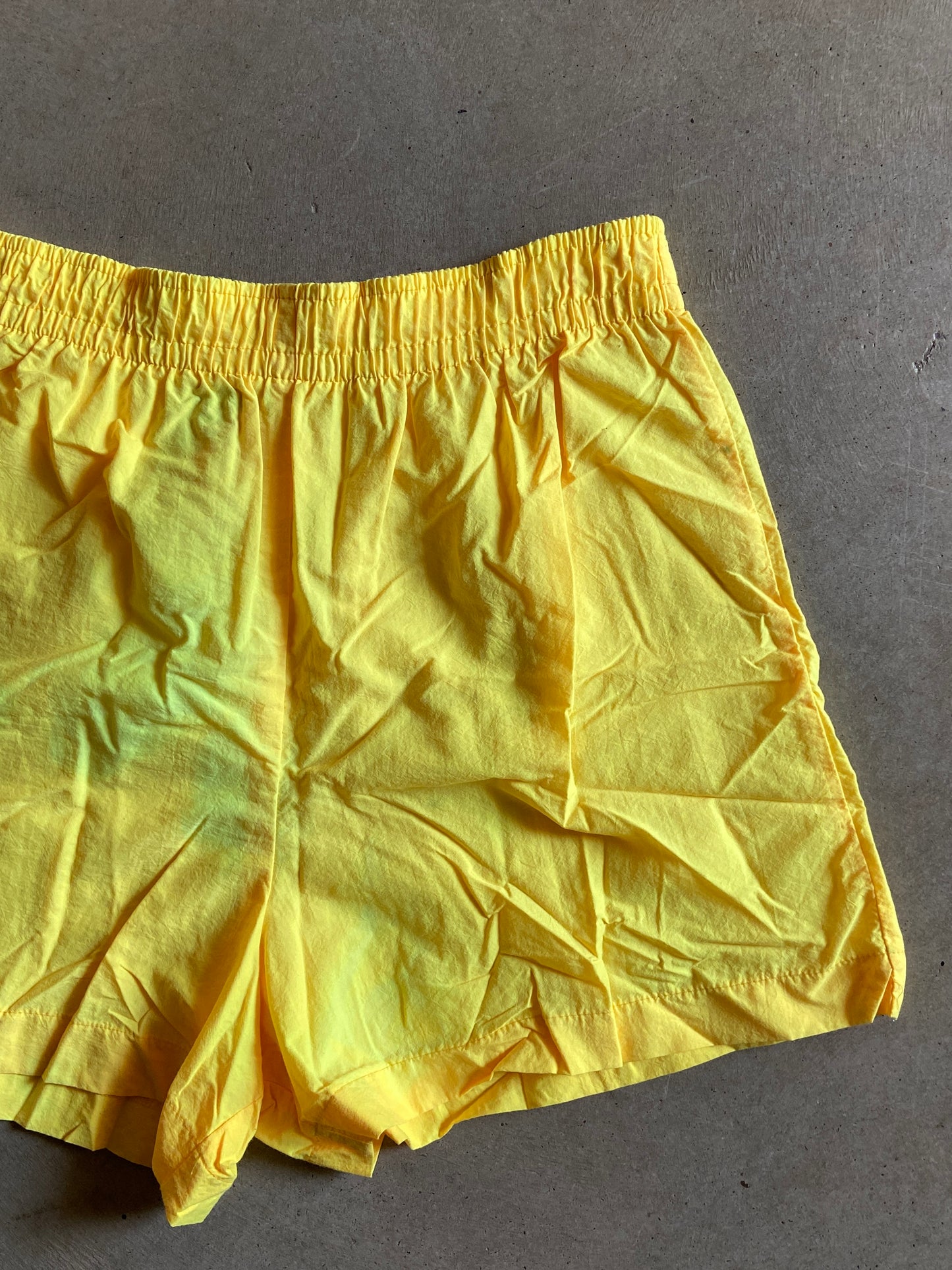 VTG Pacific Connections Yellow Nylon Shorts Sz L