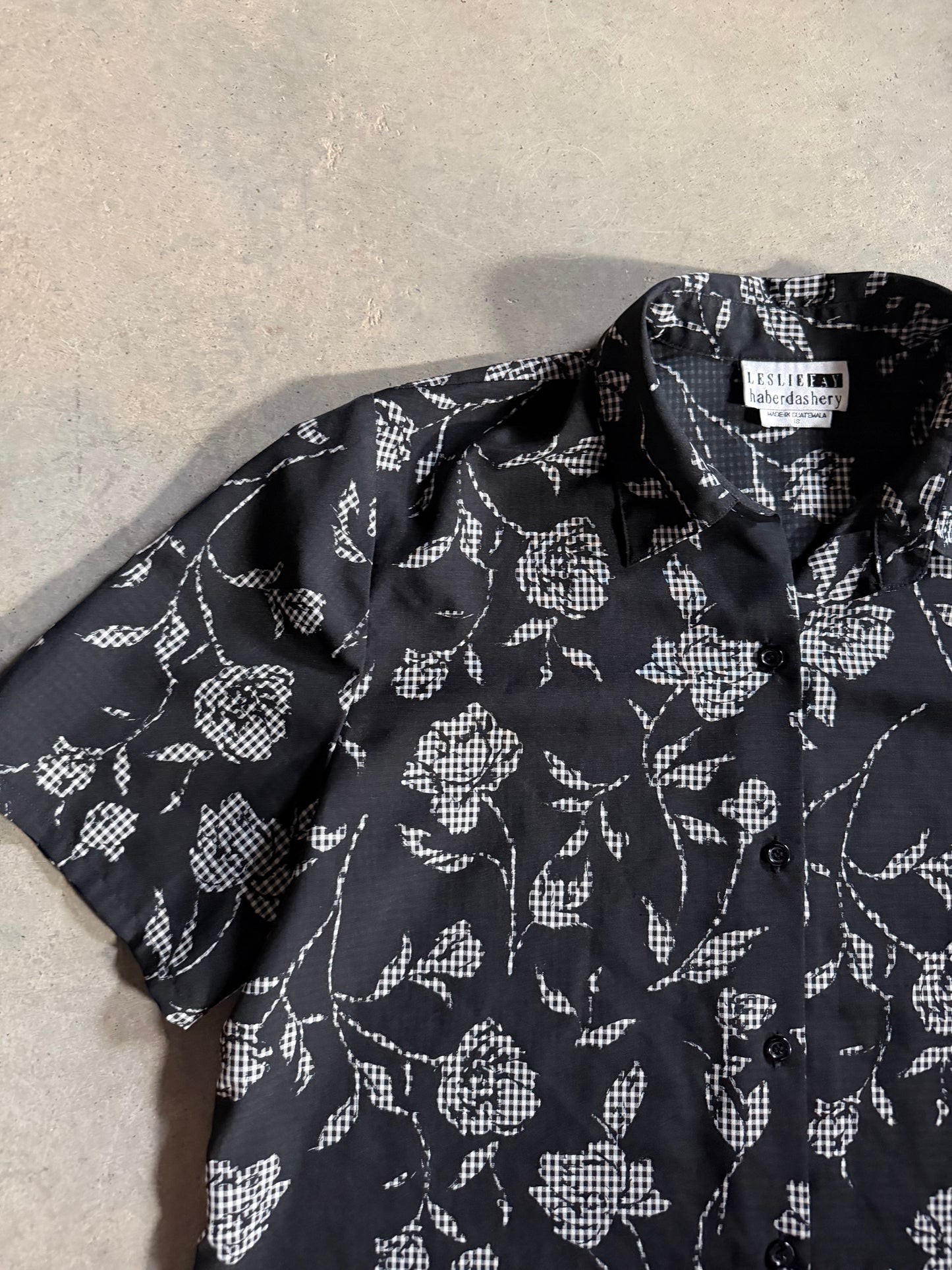 VTG Leslie Fay Haberdashery Button Up Shirt Sz L