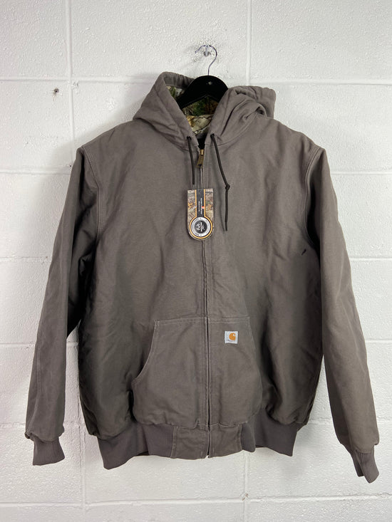 Carhartt Ash Grey Hooded Work Jacket Sz XL