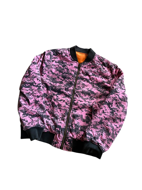 Supreme Pink Digital Camo Reversible Bomber Jacket Sz L