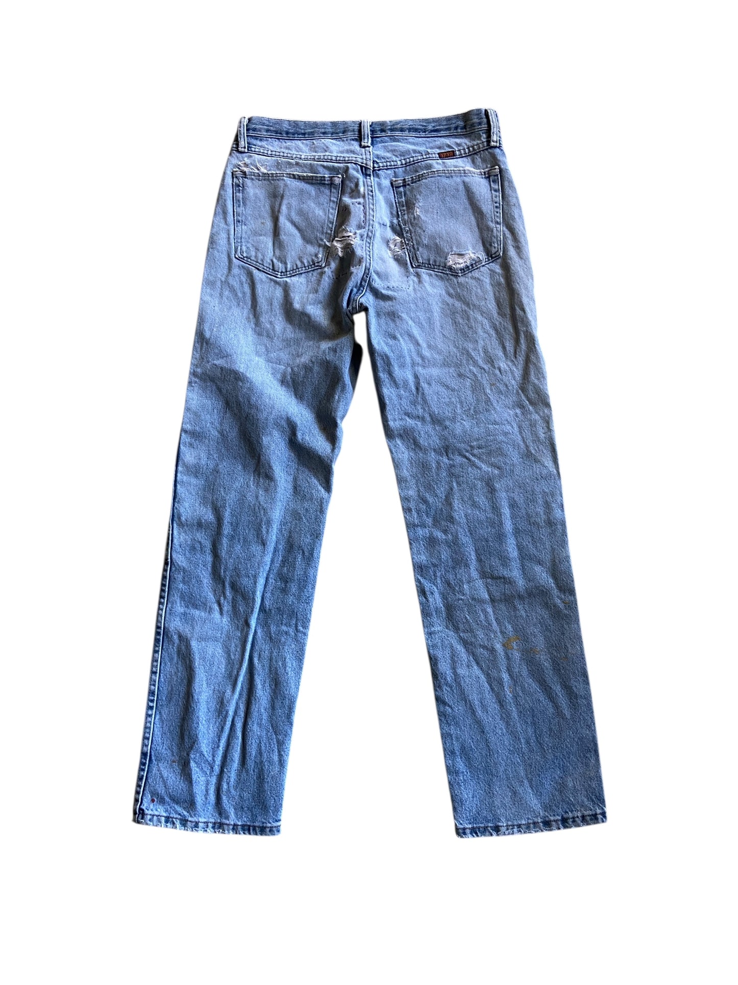 VTG Distressed Rustler Light Wash Jeans Sz 32x30