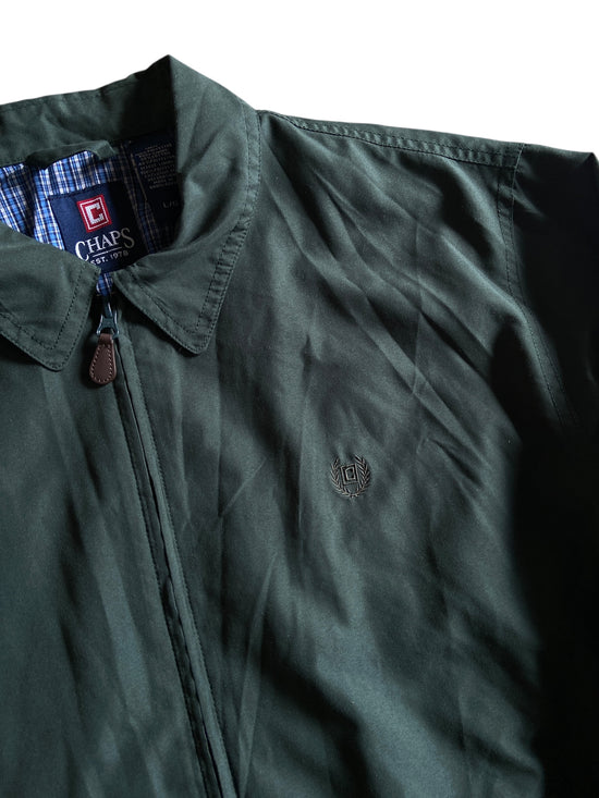 VTG Chaps Green Harrington Jacket Sz L