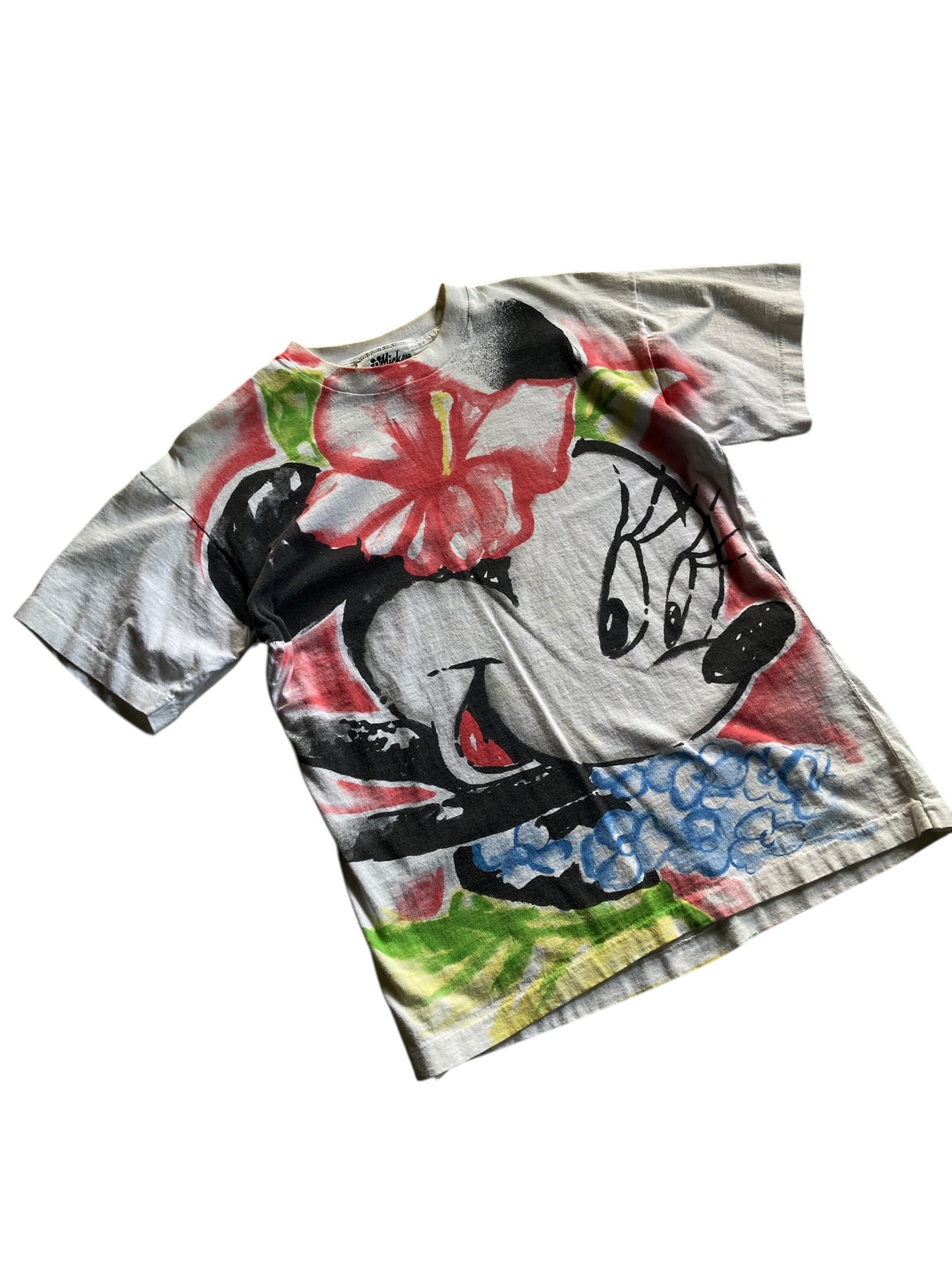 VTG Mickey Mouse Jerry Leigh Hawaiian Style Tee Sz L