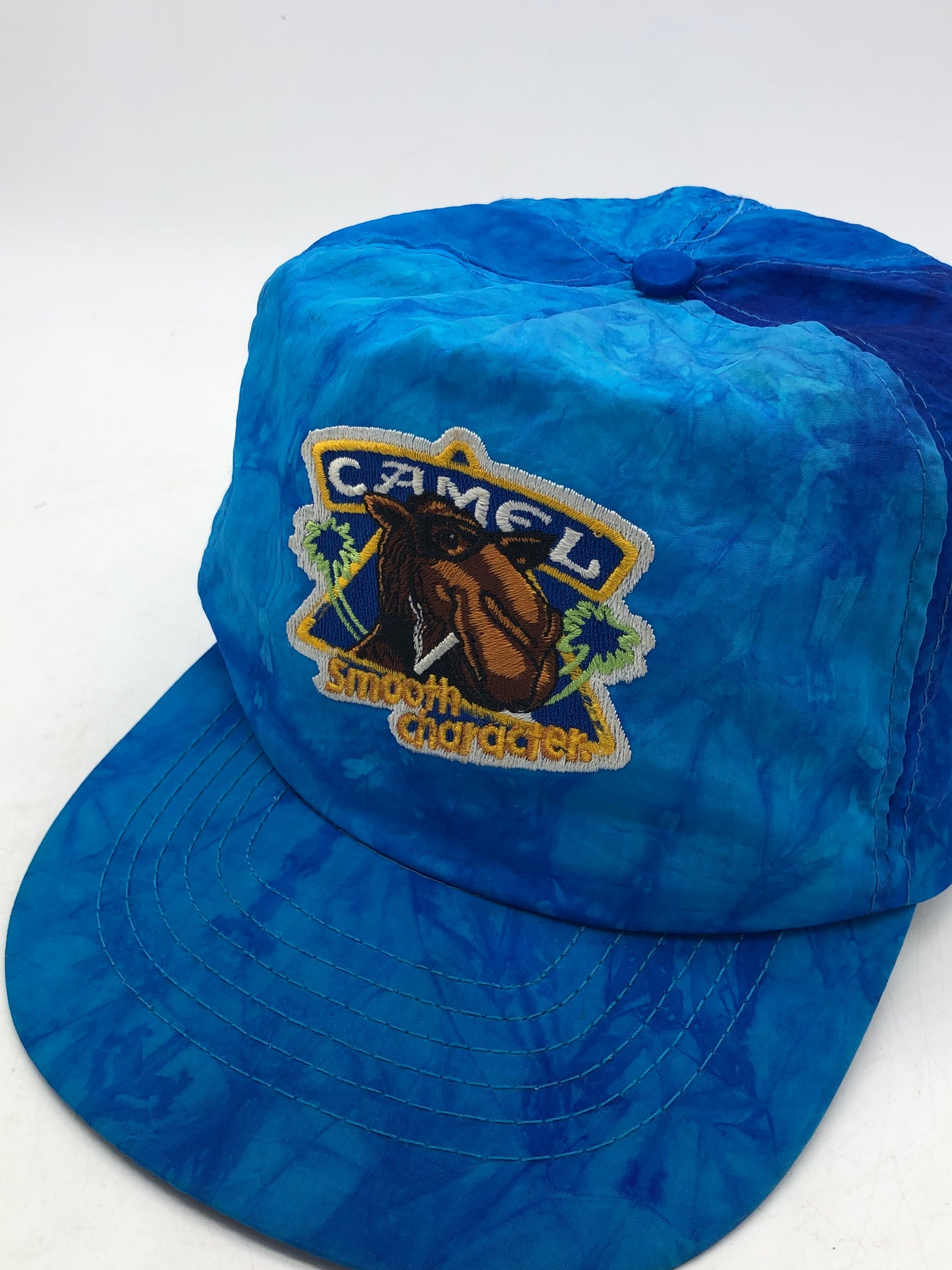 VTG Camel Tye Dye Blue Nylon Snapback