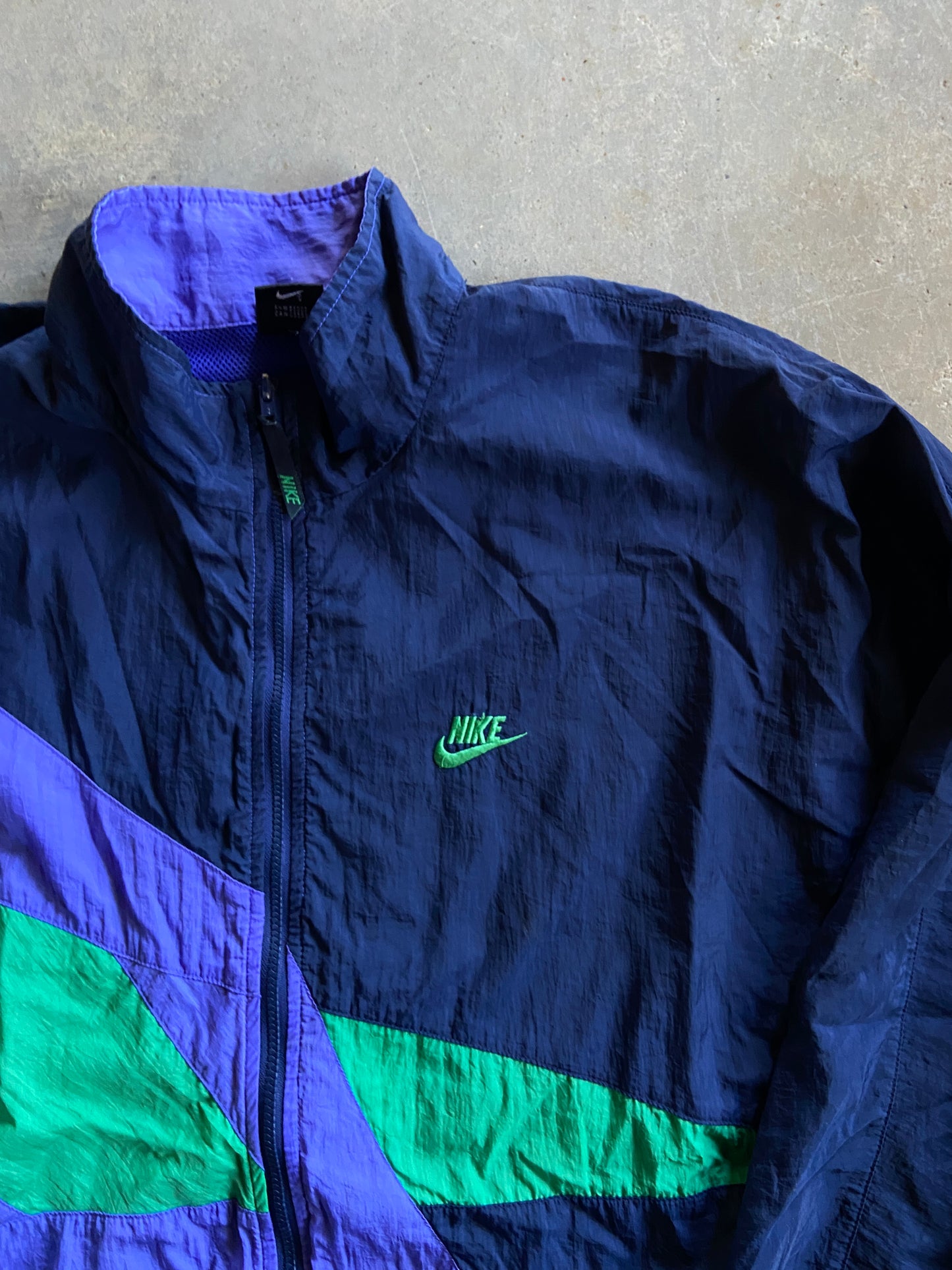 VTG Nike Green Aqua Blue Windbreaker Jacket Sz XL