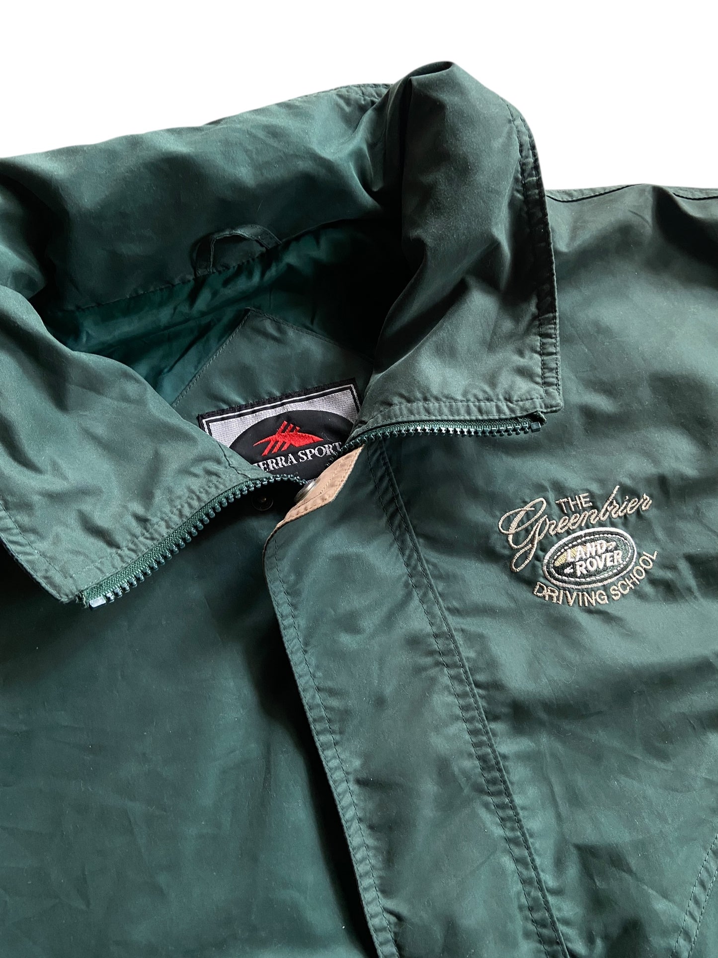 VTG Land Rover Driving School Green Harrington Jacket Sz L