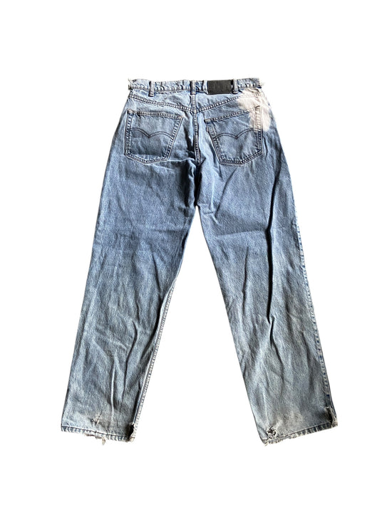 VTG Levis Silvertab Loos Thrashed Denim Jeans Sz 33x32