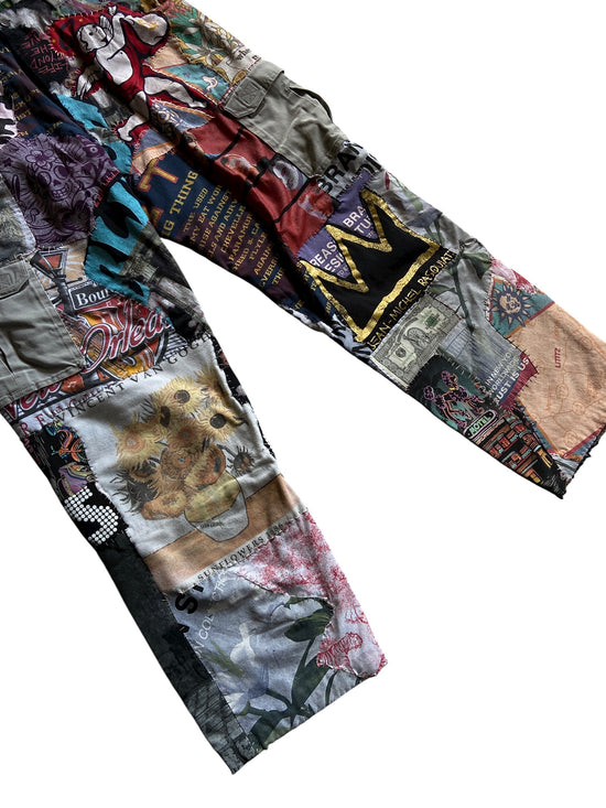 Reworked Dead Threads Khaki Hand Stitched Cargo Pants Sz 34x32