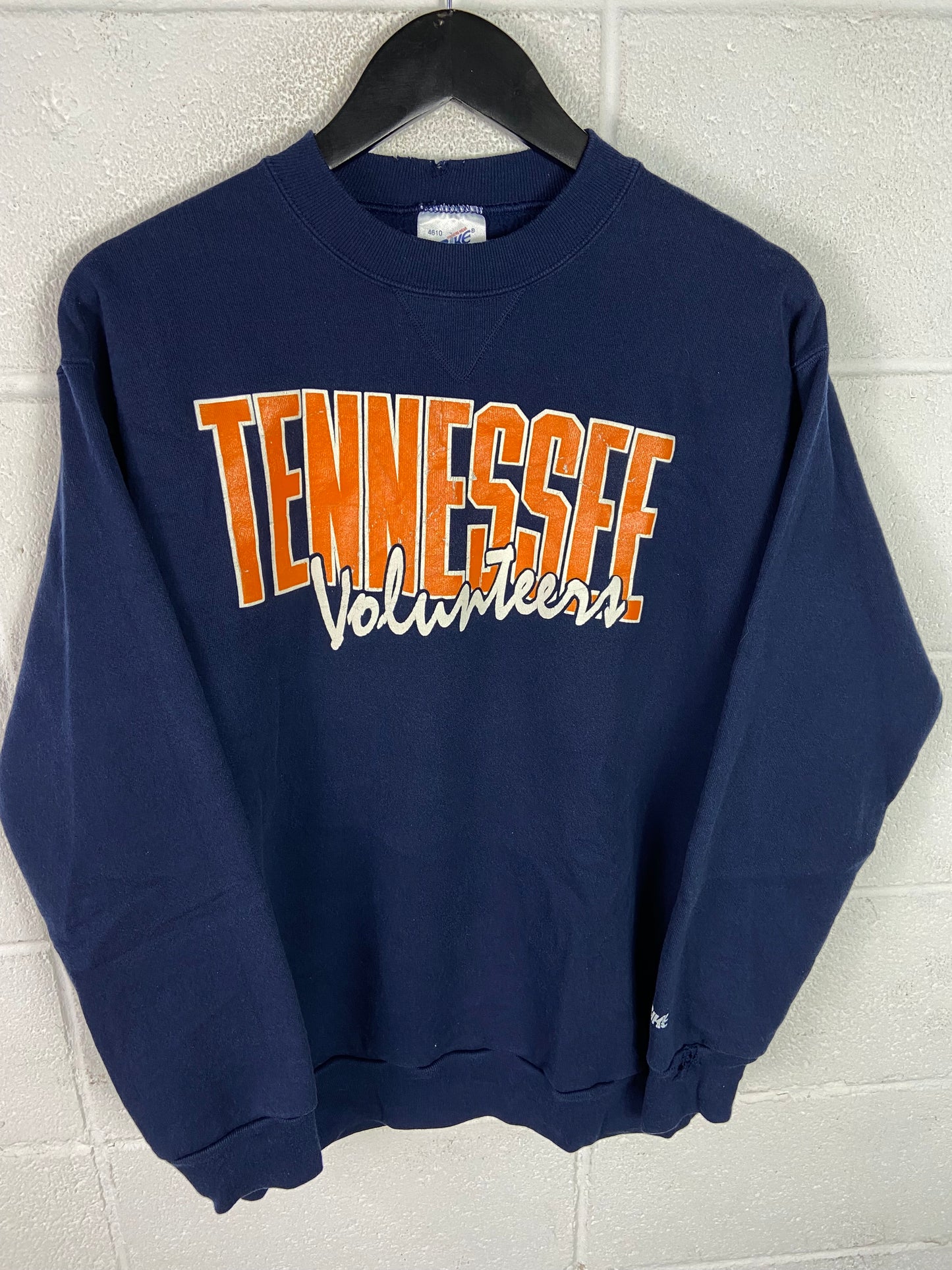 VTG Navy Tennessee Vols Crackle Sweatshirt Sz Med