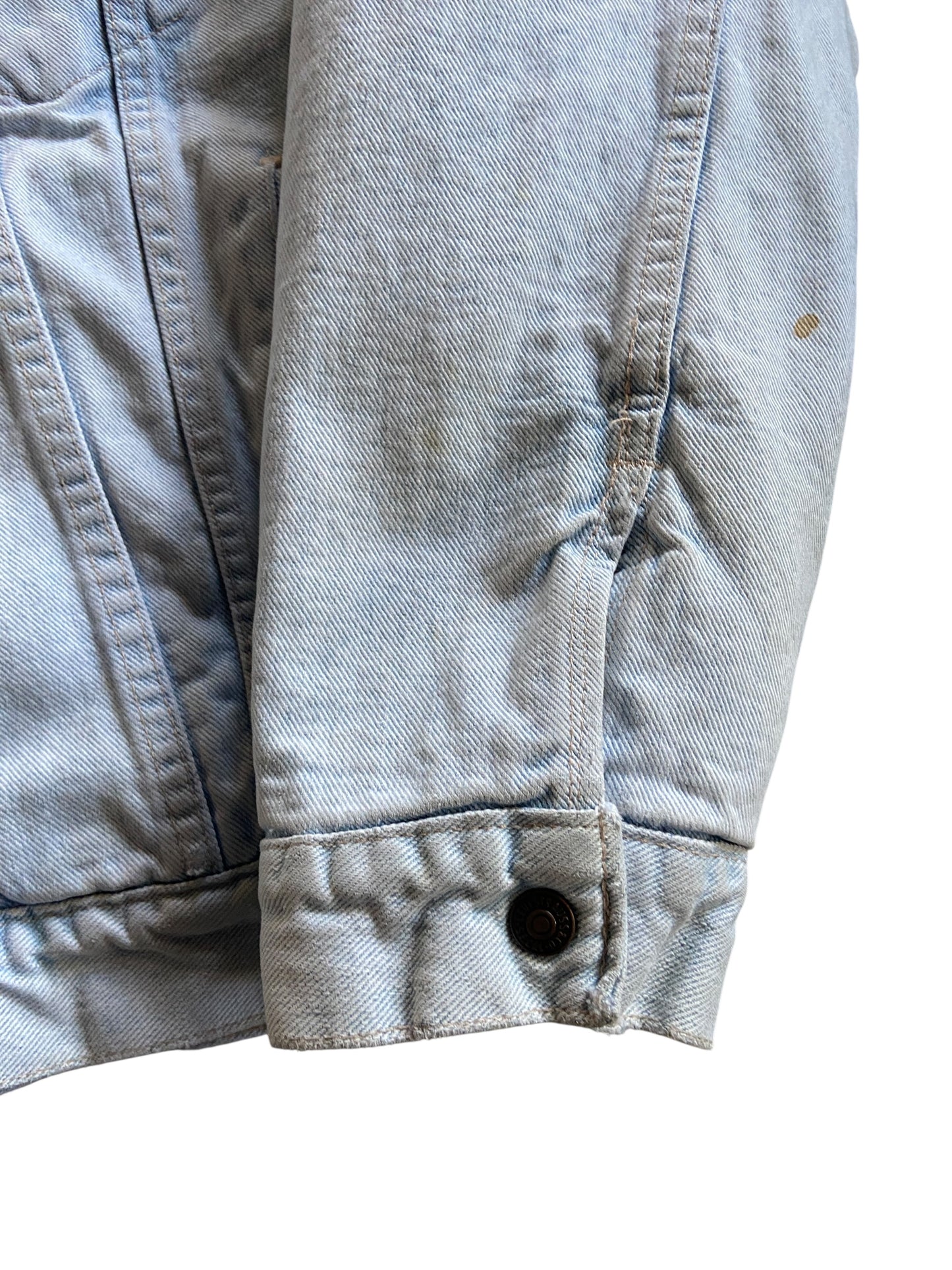 VTG Levi's White Wash Sherpa Denim Jacket Sz XL