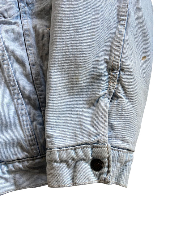 VTG Levi's White Wash Sherpa Denim Jacket Sz XL
