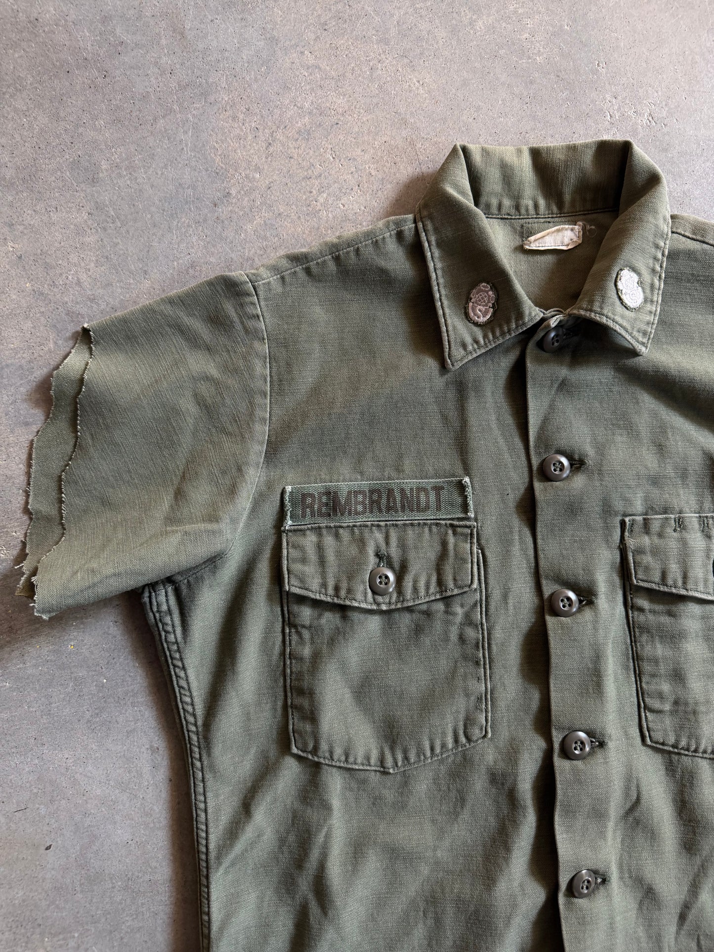 Army Rembrandt Button Up SS Shirt Sz M