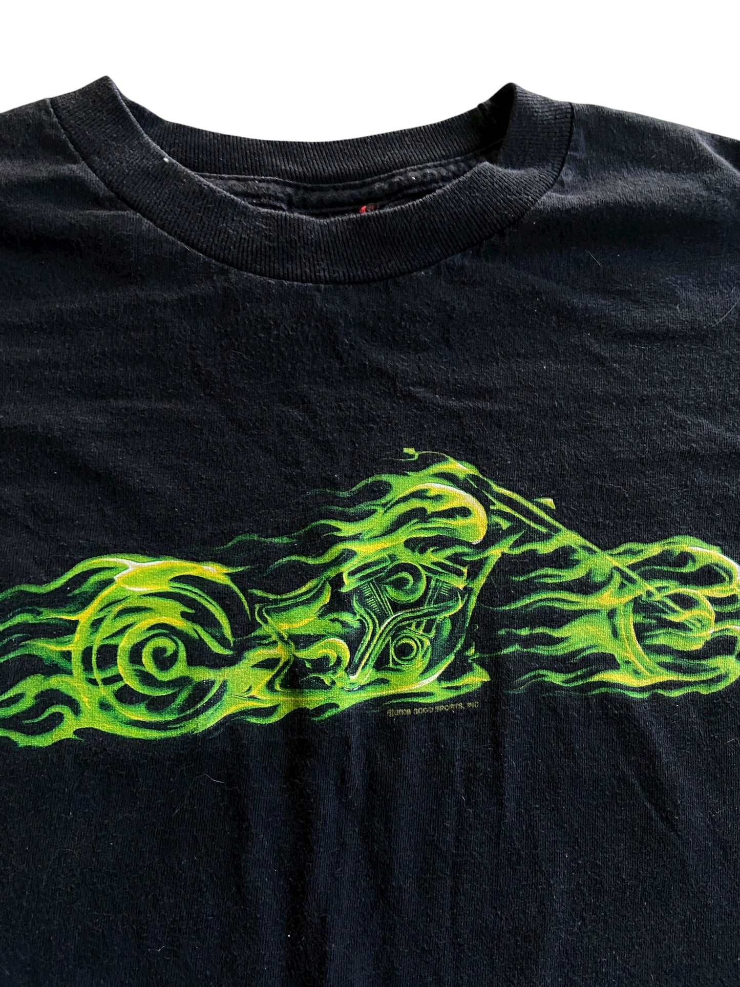 VTG Harley Good Sport Green Flame LS Tee Sz L/XL
