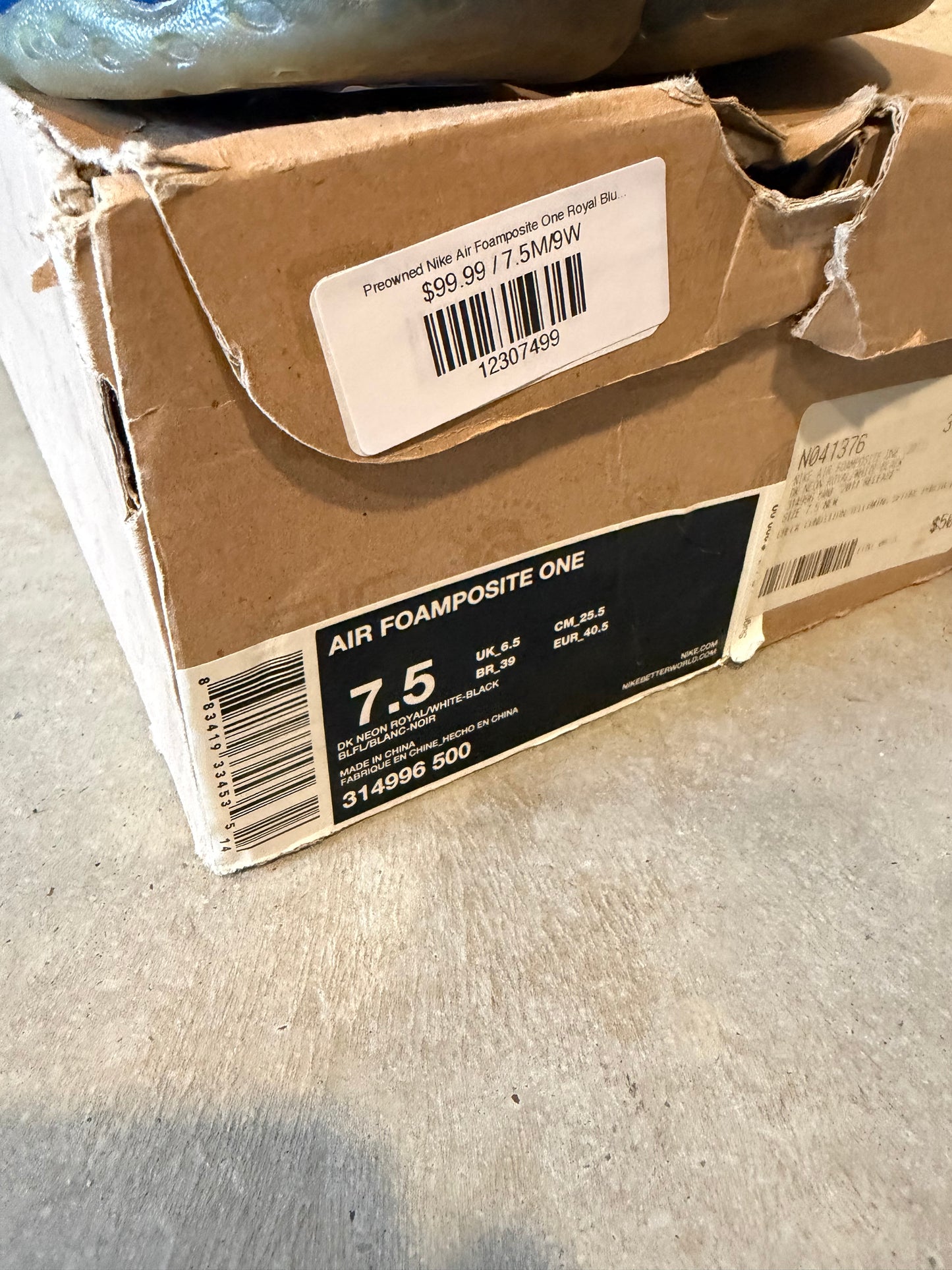 Preowned Nike Air Foamposite One Royal Blue (2011) Sz 7.5M/9W