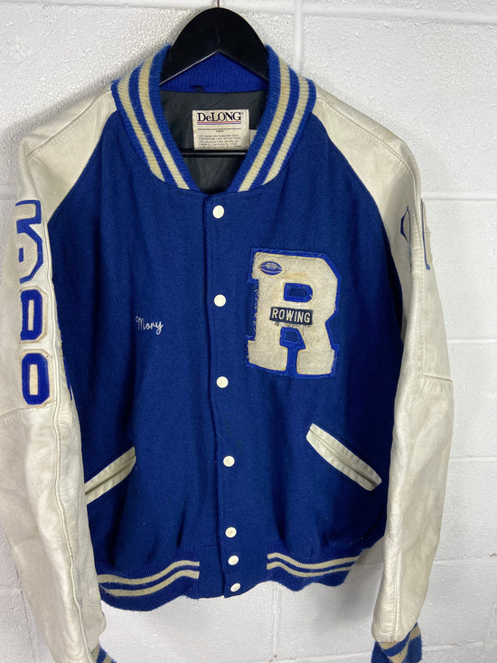 VTG Delong Blue Varsity Letterman Jacket Sz XXL