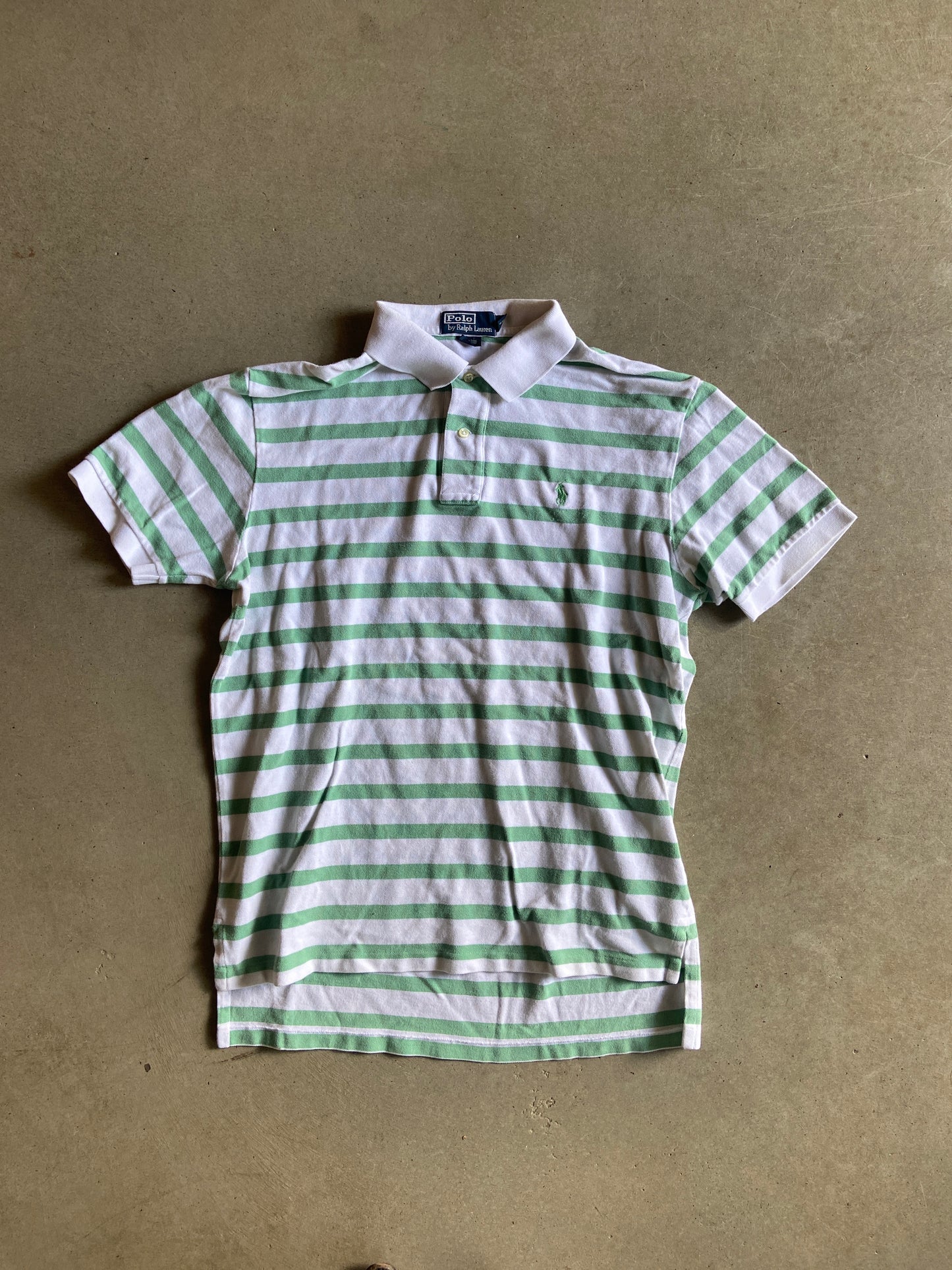 VTG Polo Ralph Lauren Mint/White Polo Shirt Sz L