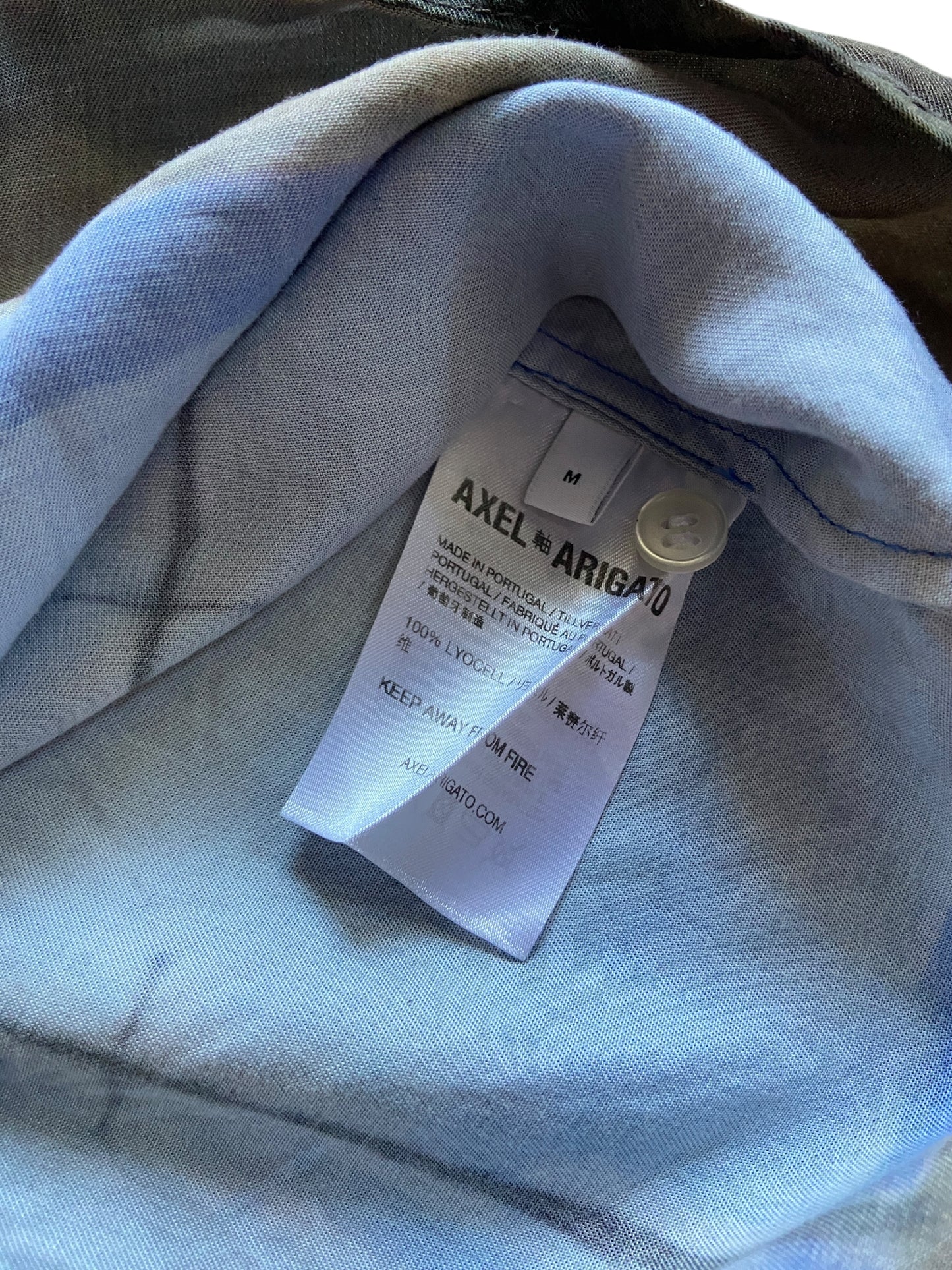 Preowned Axel Arigato Printed S/S Button Up Shirt Sz M