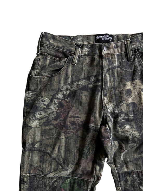 Y2K Break Up Camo Double Knee Jeans Sz 34x30