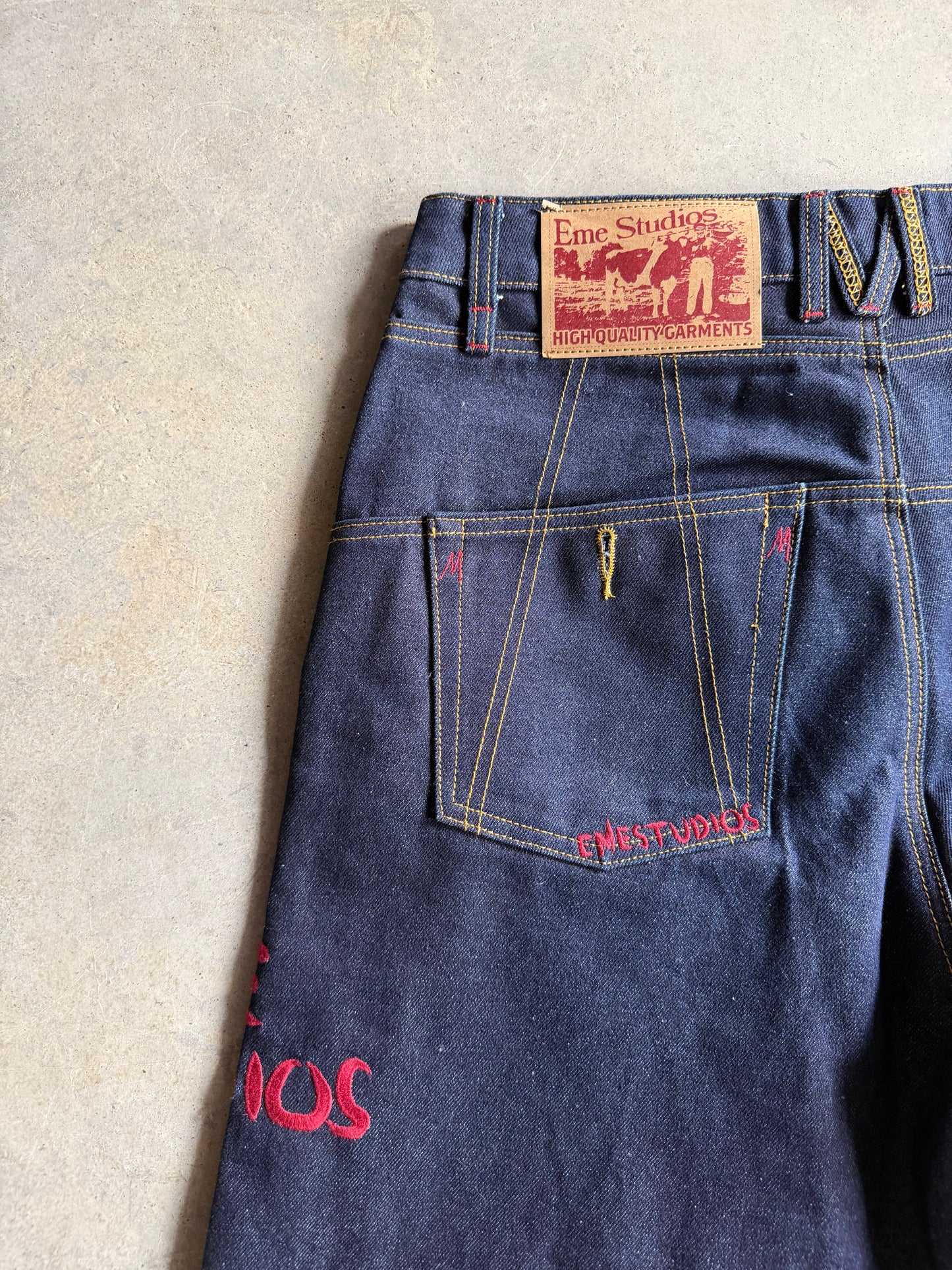 Eme Studios Frisona Raw Denim Baggy Jeans Sz 34x28