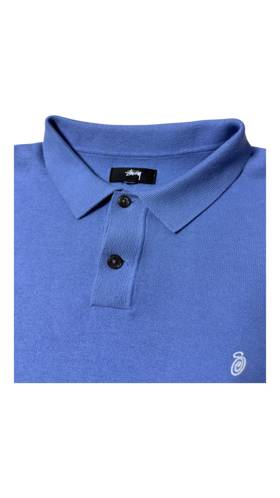 Stussy Light Blue Polo Shirt Sz L